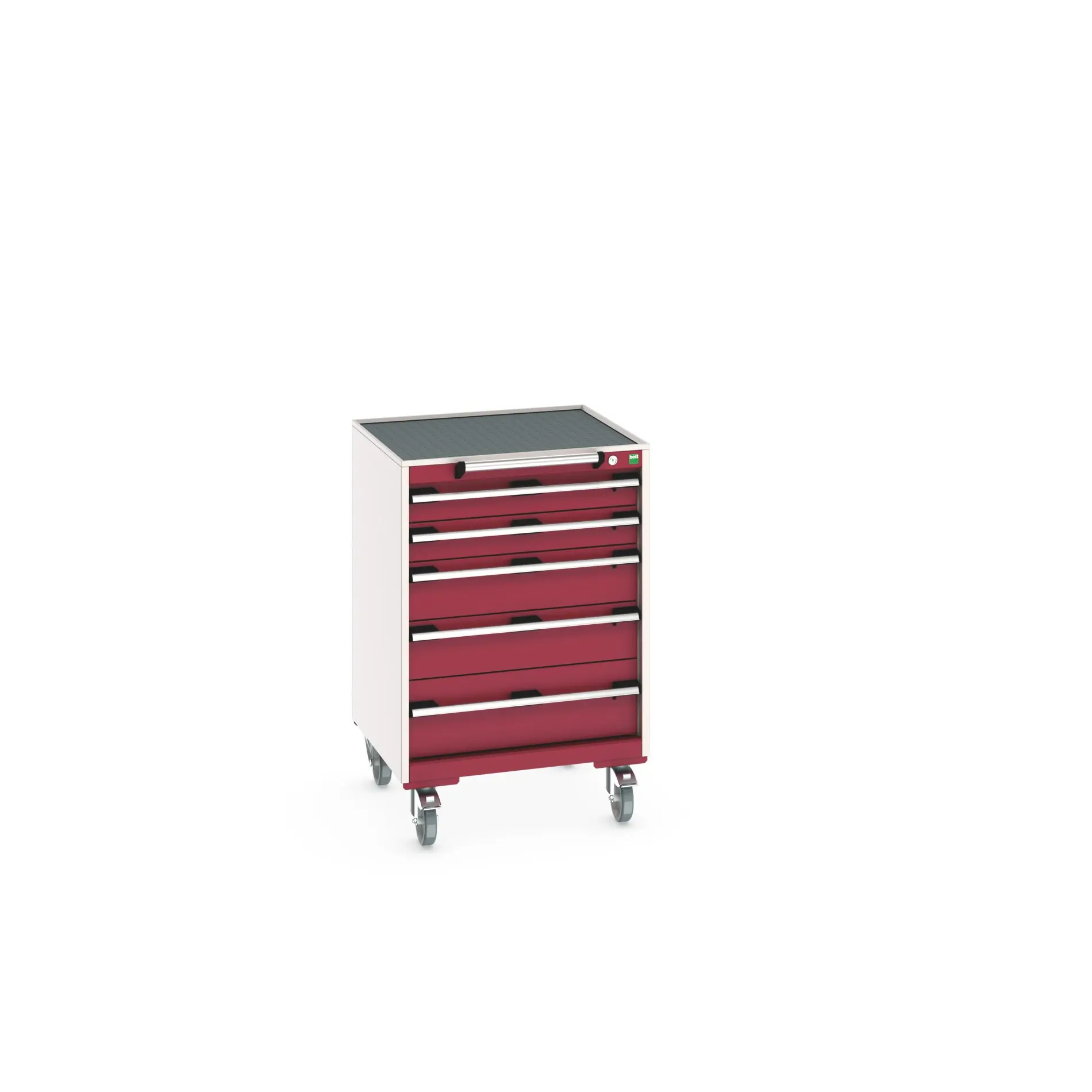 Produktfoto 1 von Bott Aufbewahrungsschrank Typ Beweglicher Schrank Freistehend 5 Schublade/n 985 mm 650 mm 650 mm mit Rädern Stahlblech