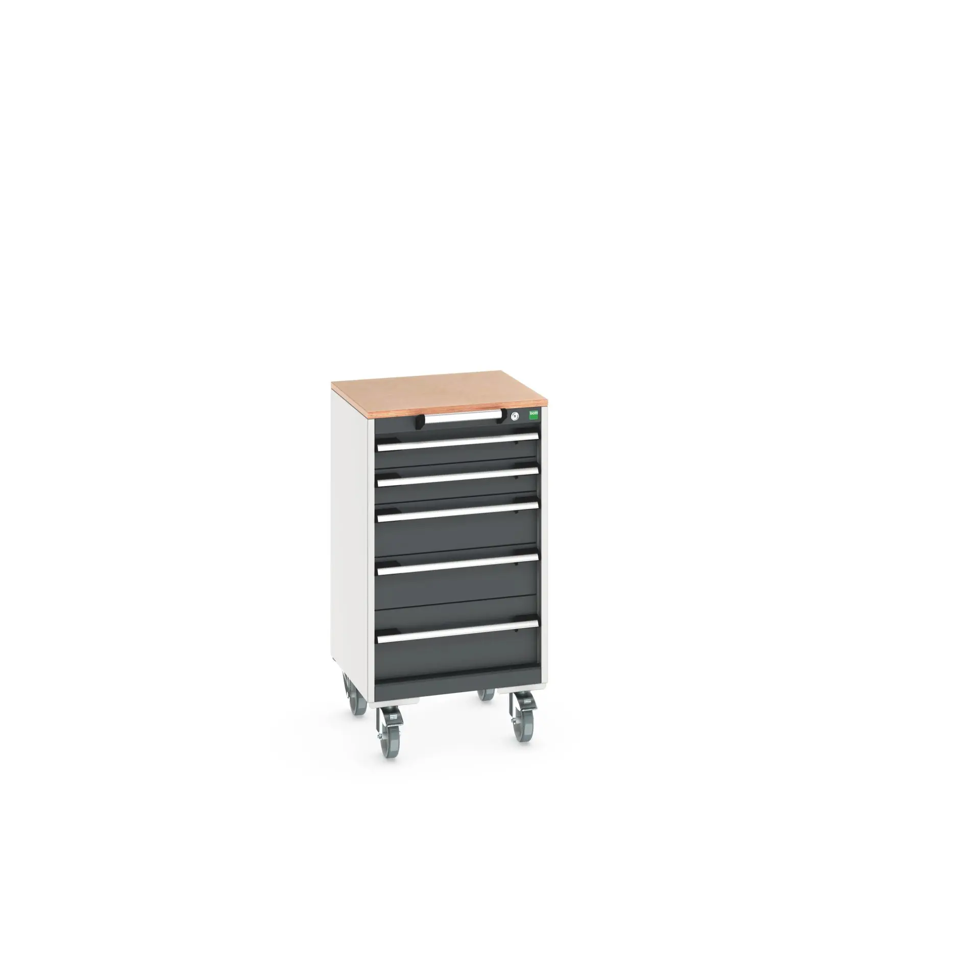 Produktfoto 1 von Bott Aufbewahrungsschrank Typ Beweglicher Schrank Freistehend 5 Schublade/n 990 mm 525 mm 525 mm mit Rädern Stahlblech