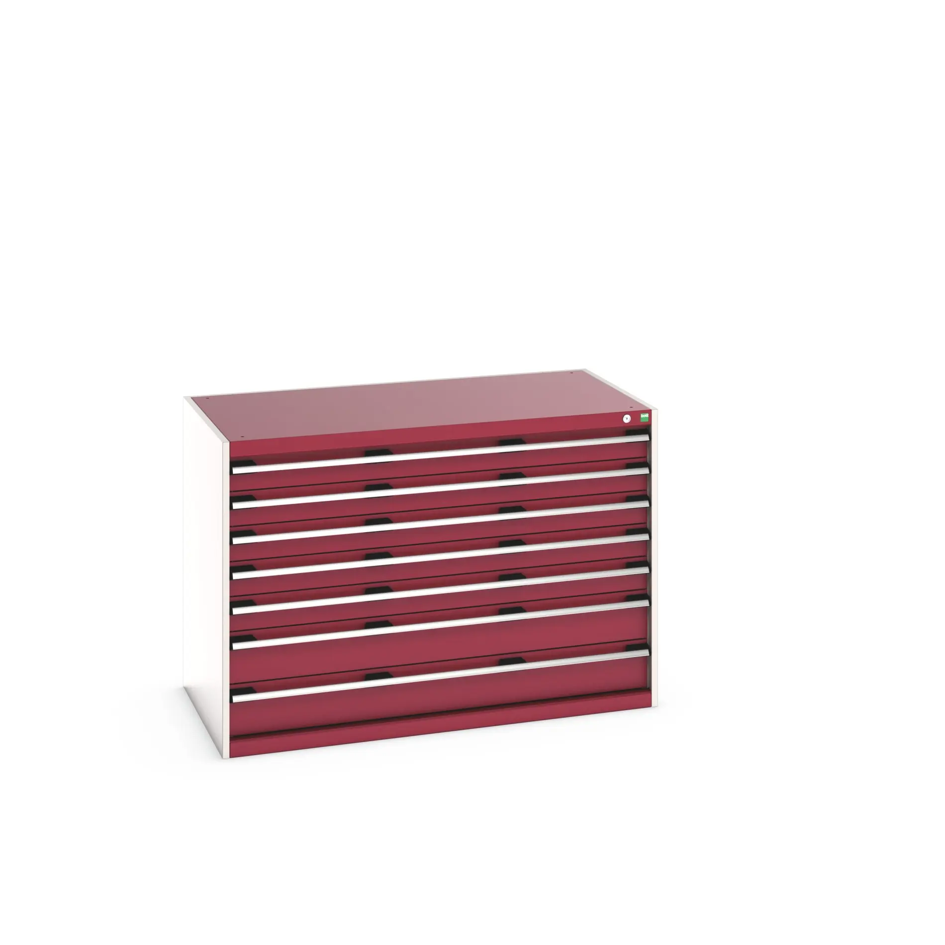 Produktfoto 1 von Bott 7 Stahl Schubladenbehälter Schrank Rot, 900 mm x 750 mm x 1300 mm