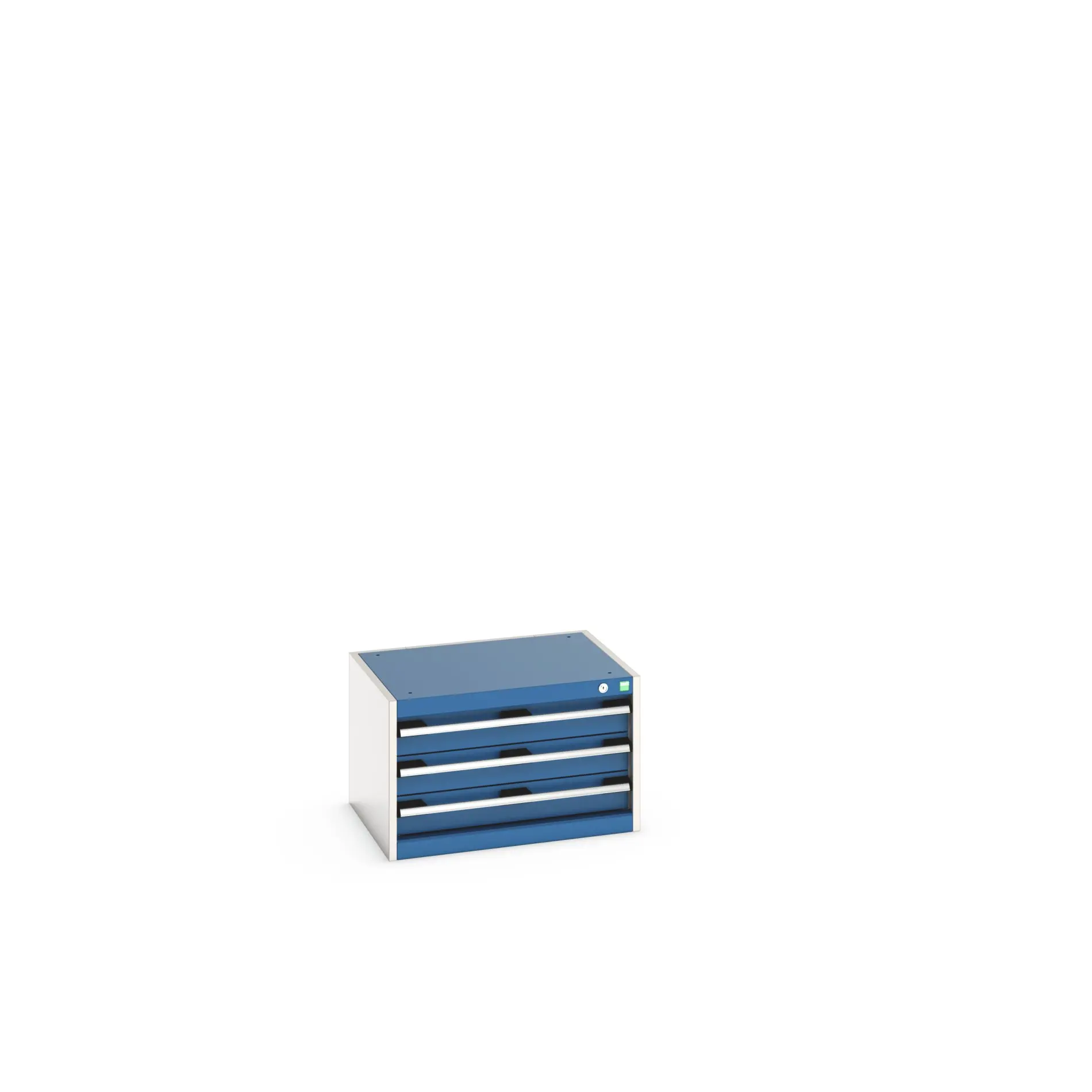 Produktfoto 1 von Bott 3 Stahl Schubladenbehälter Schrank Blau, 400 mm x 525 mm x 650 mm
