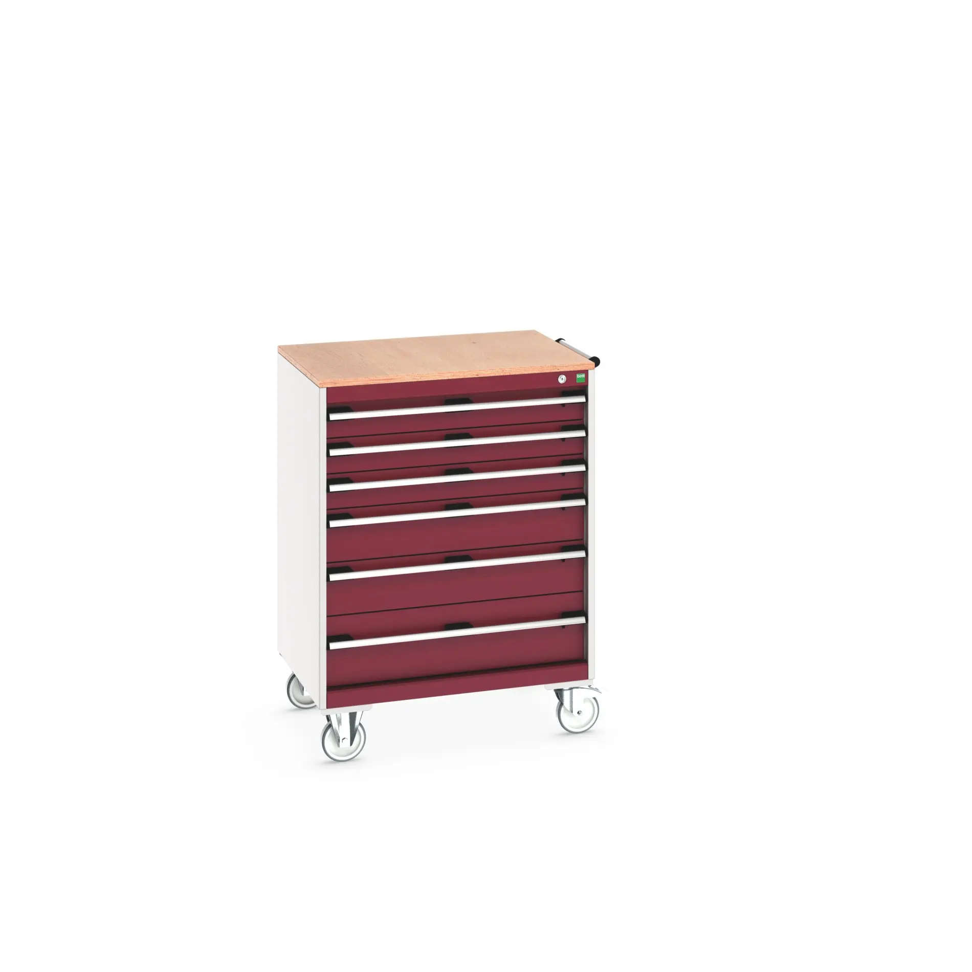 Produktfoto 1 von Bott Aufbewahrungsschrank Typ Beweglicher Schrank Freistehend 6 Schublade/n 1090 mm 80 mm 650 mm mit Rädern Stahlblech