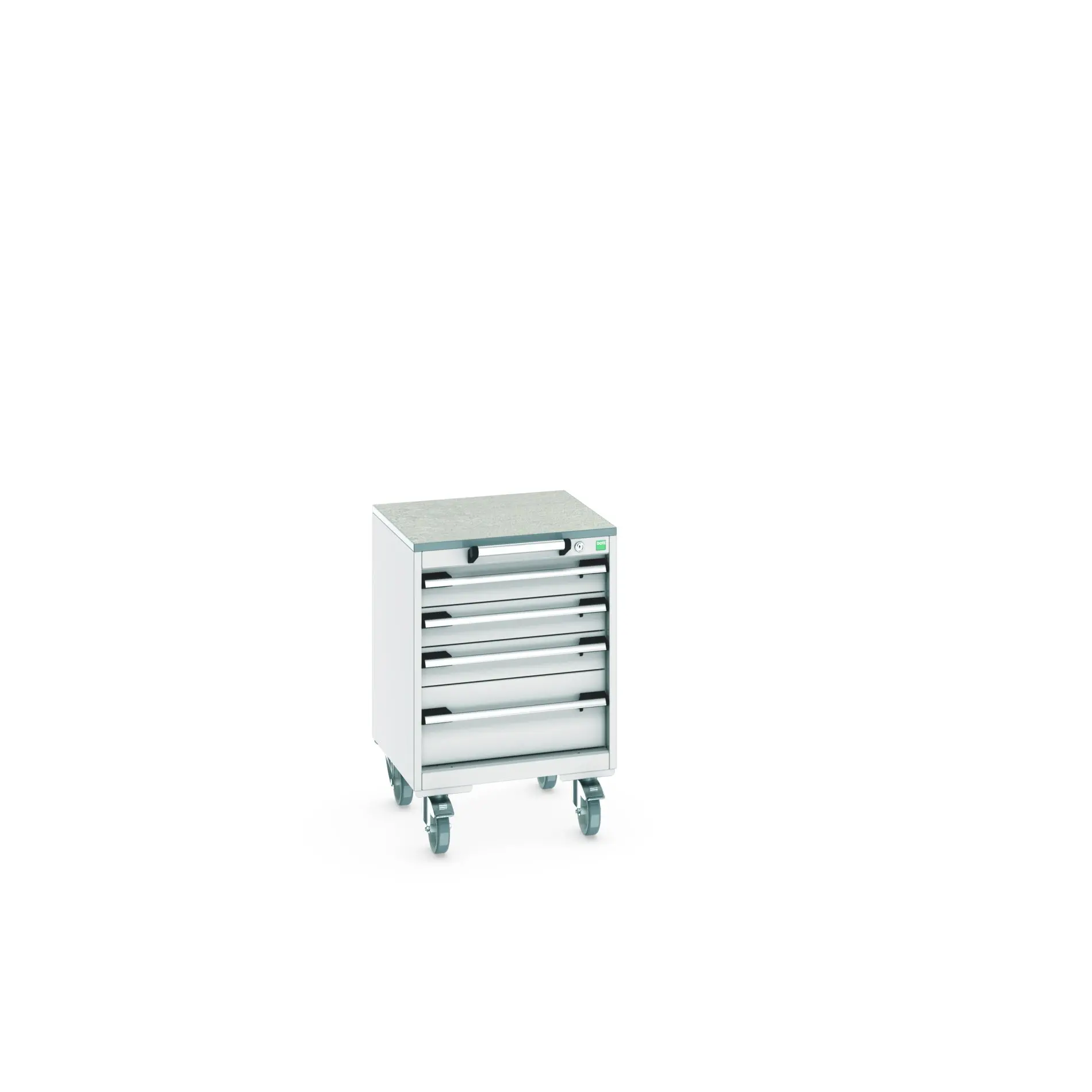 Produktfoto 1 von Bott Aufbewahrungsschrank Typ Beweglicher Schrank Freistehend 4 Schublade/n 790 mm 525 mm 525 mm mit Rädern Stahlblech
