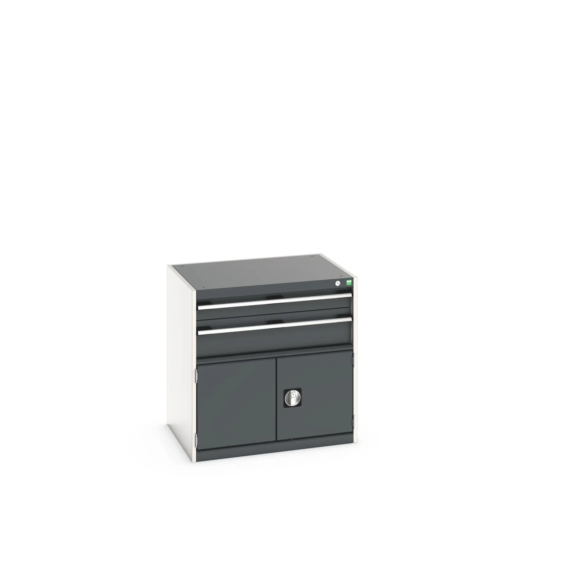 Produktfoto 1 von Bott Aufbewahrungsschrank Typ Schrank Freistehend 2 Tür/en 2 Schublade/n 800 mm 80 mm Ja 650 mm Stahlblech