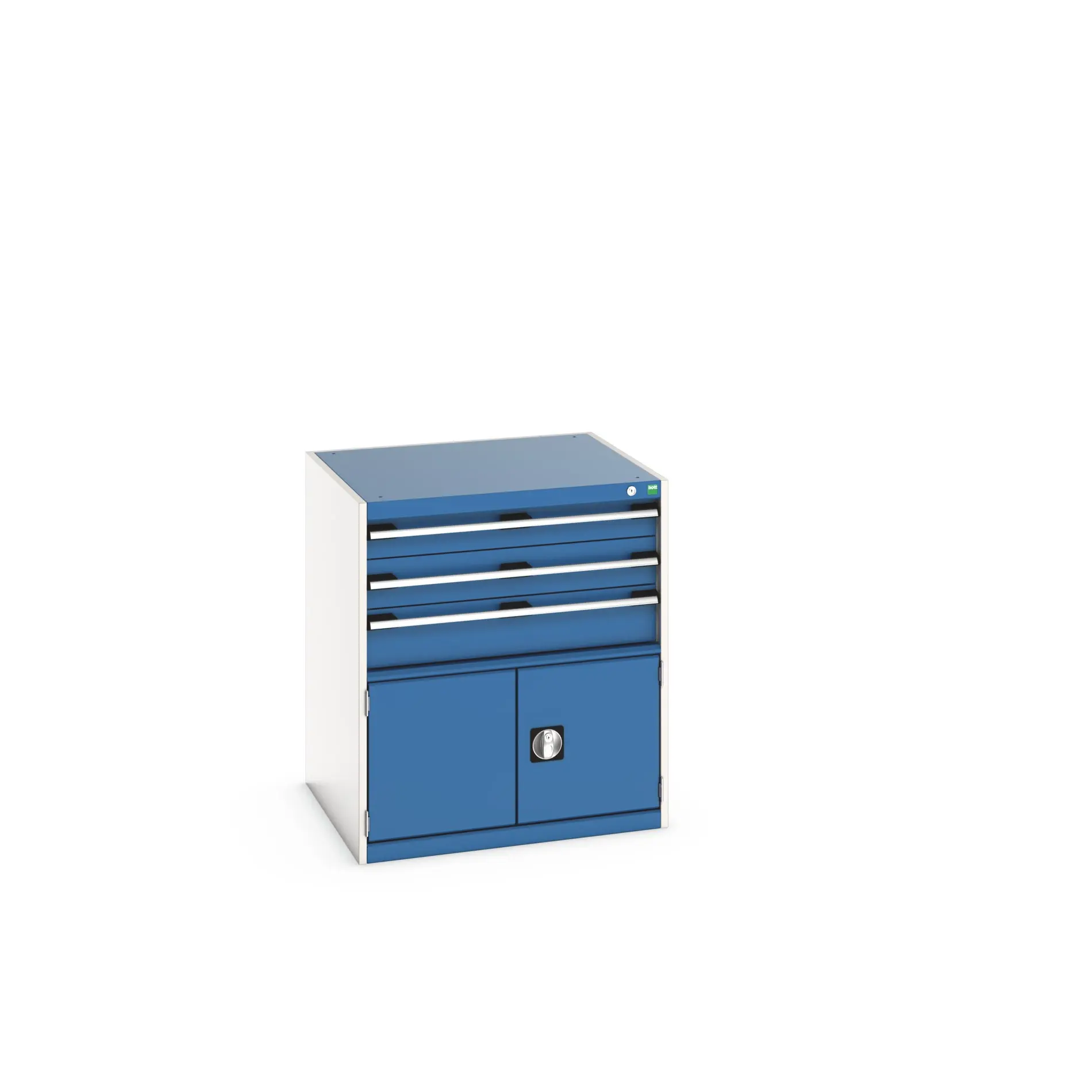 Produktfoto 1 von Bott Aufbewahrungsschrank Typ Schrank Freistehend 2 Tür/en 3 Schublade/n 900 mm 80mm 750 mm Stahlblech
