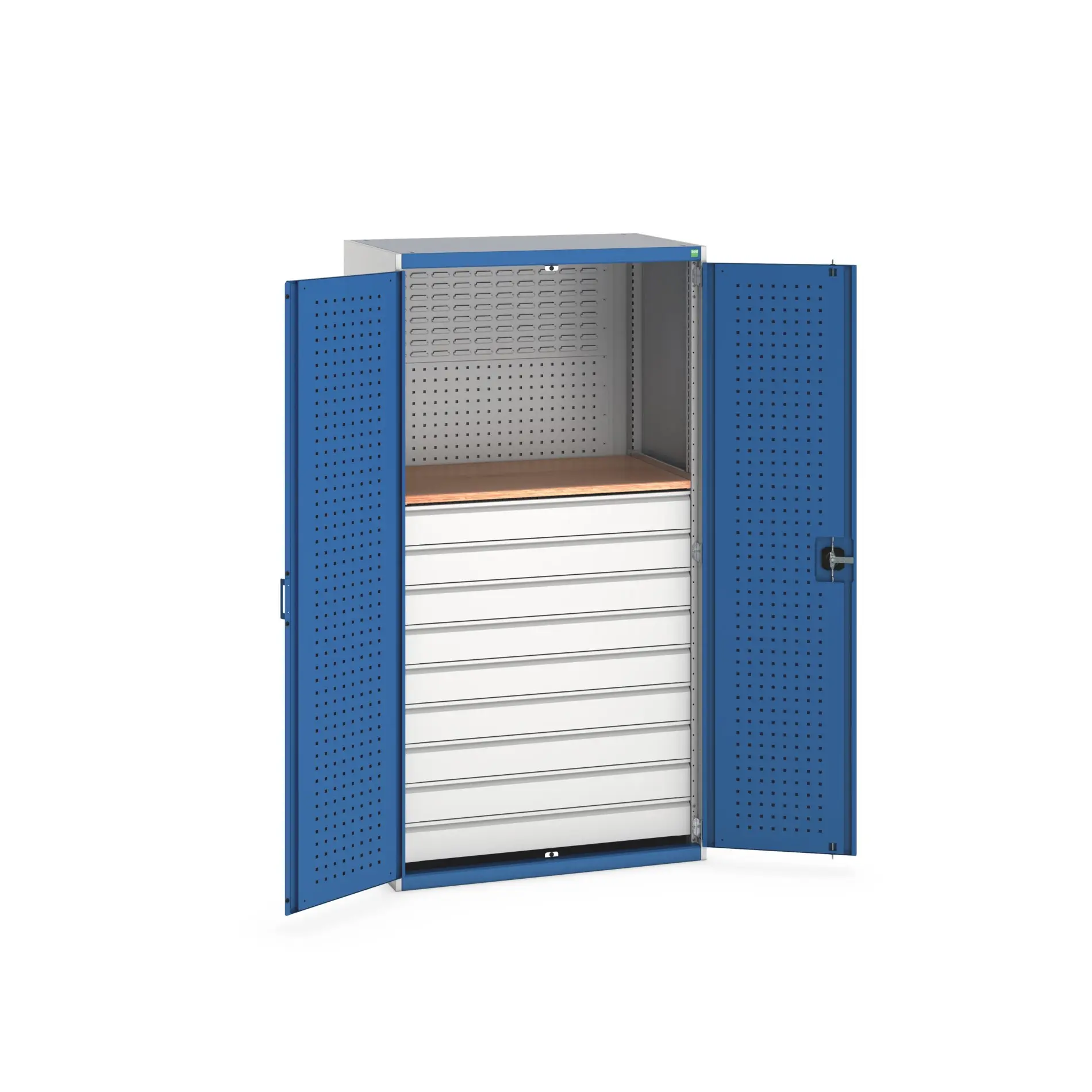 Produktfoto 1 von Bott Aufbewahrungsschrank Typ Mini Werkstattschrank Freistehend 2 Tür/en 1 Regal/e 9 Schublade/n 2000 mm 1050 mm Ja 650