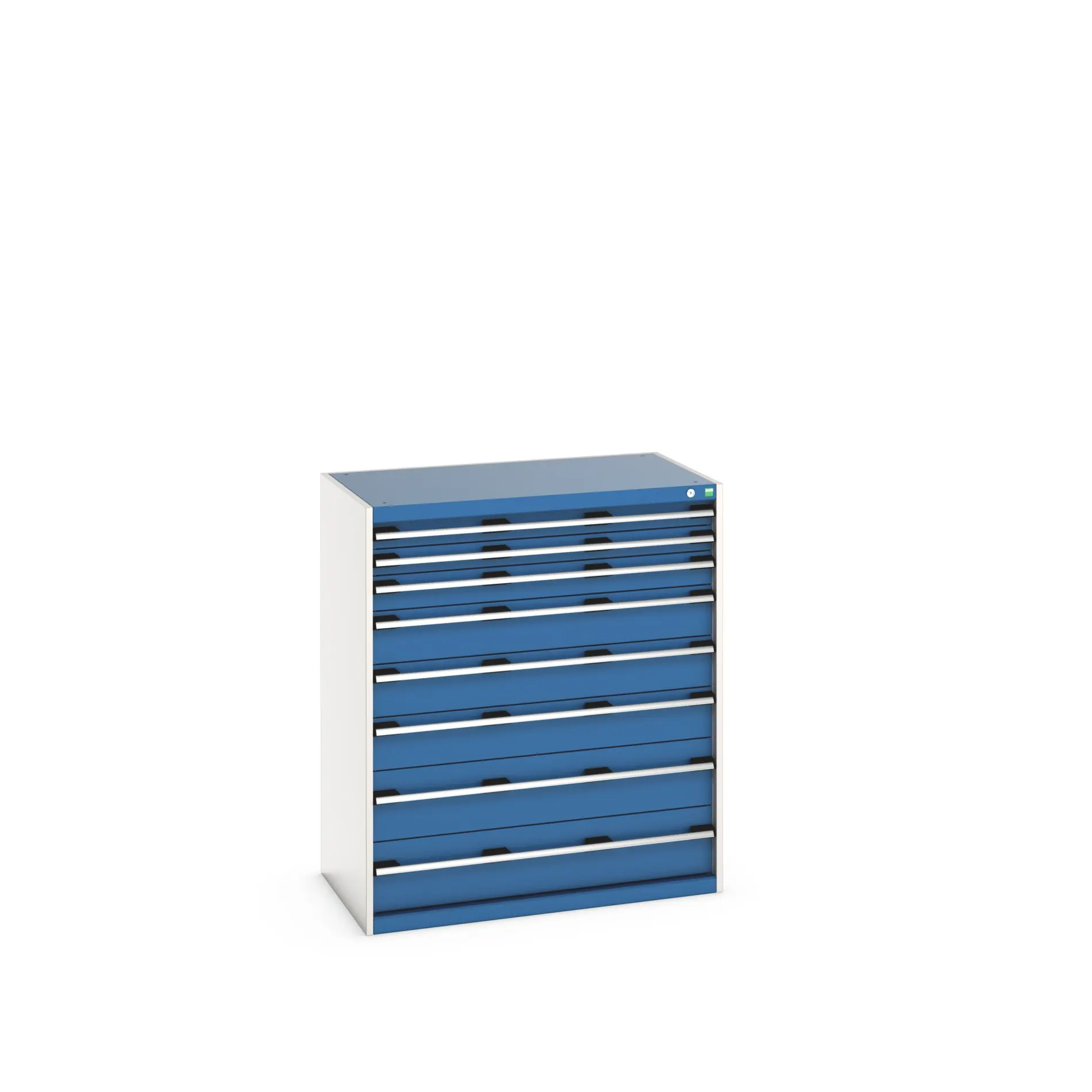 Produktfoto 1 von Bott 8 Stahl Schubladenbehälter Schrank Blau, 1200 mm x 650 mm x 1050 mm