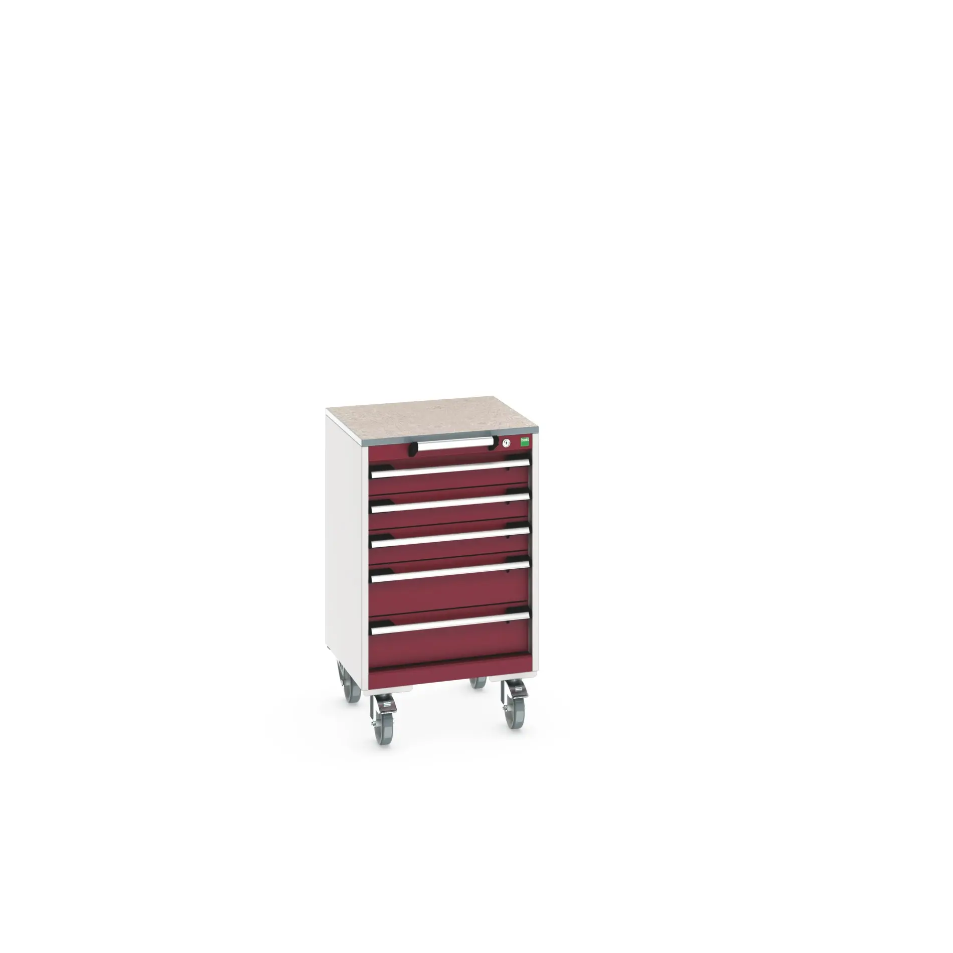 Produktfoto 1 von Bott Aufbewahrungsschrank Typ Beweglicher Schrank Freistehend 5 Schublade/n 890 mm 525 mm 525 mm mit Rädern Stahlblech