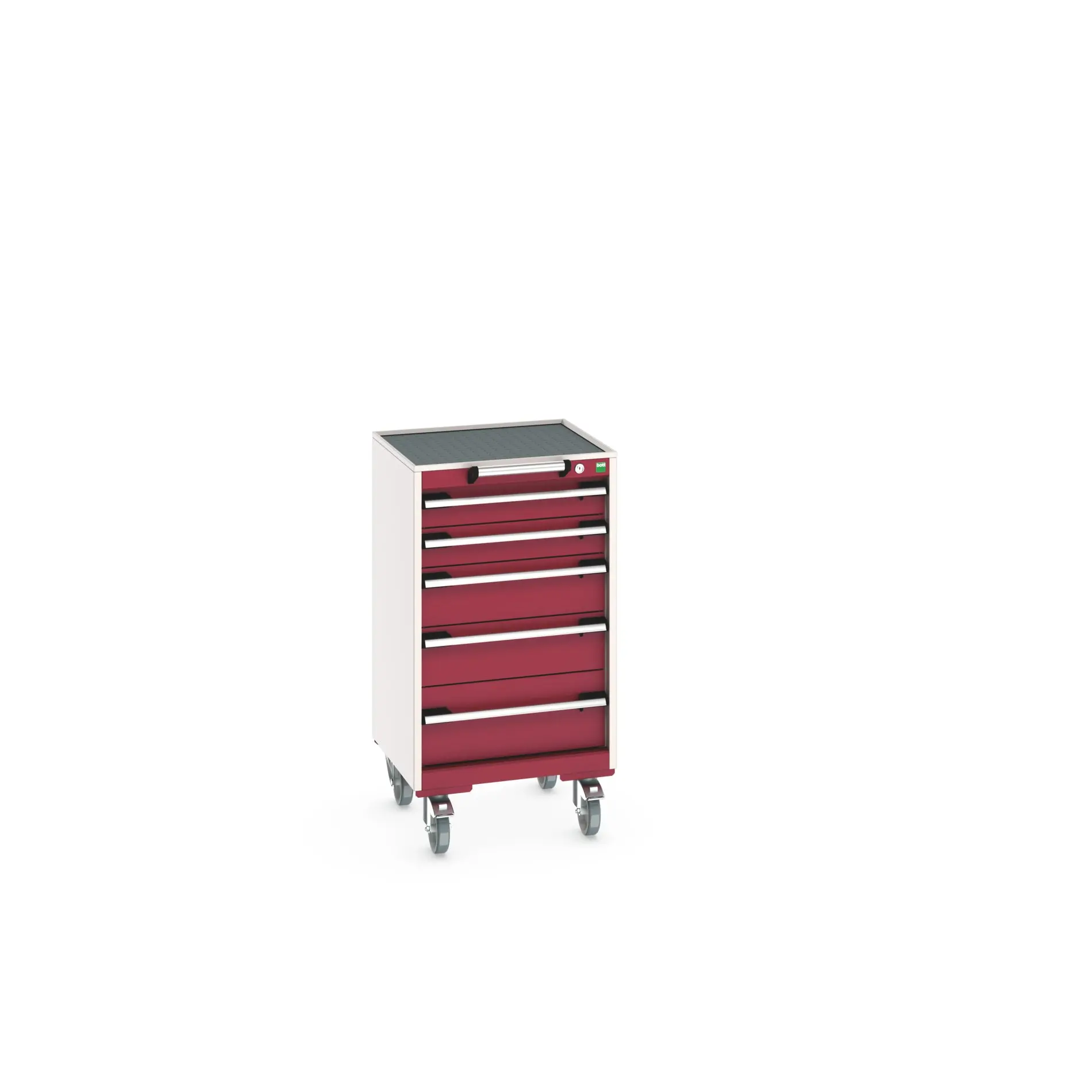 Produktfoto 1 von Bott Aufbewahrungsschrank Typ Beweglicher Schrank Freistehend 5 Schublade/n 985 mm 525 mm 525 mm mit Rädern Stahlblech