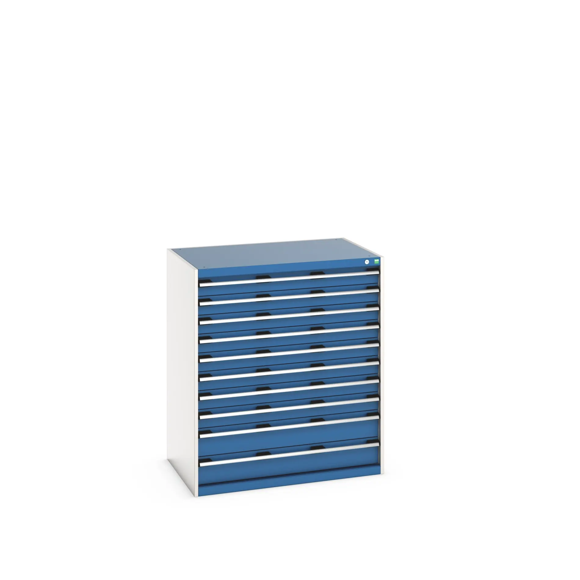 Produktfoto 1 von Bott 10 Stahl Schubladenbehälter Schrank Blau, 1200 mm x 750 mm x 1050 mm