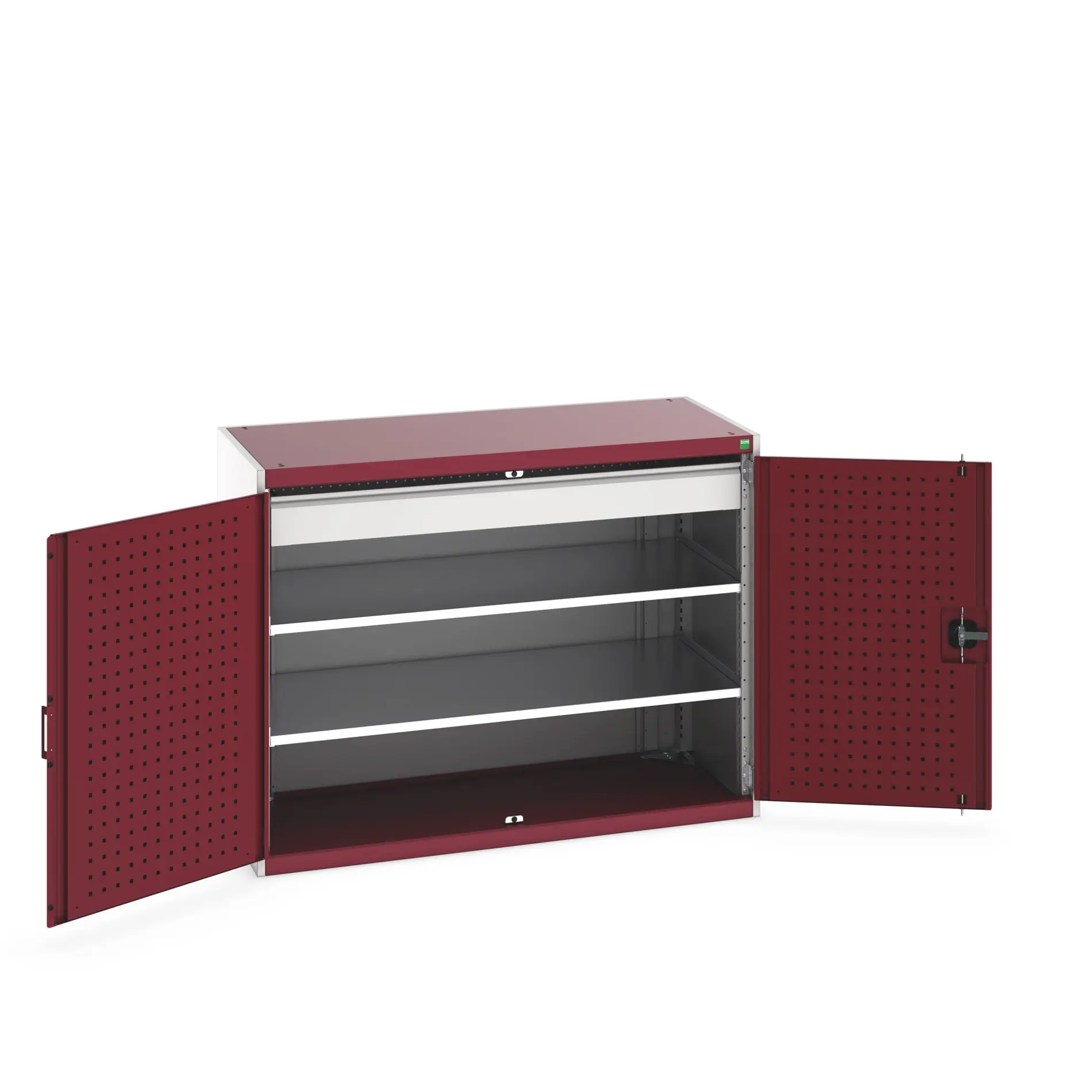 Produktfoto 1 von Bott Schrank Typ Bestückter Schrank Bodenmontage 2 Tür/en 2 Regal/e 1 Schublade/n Stahlblech