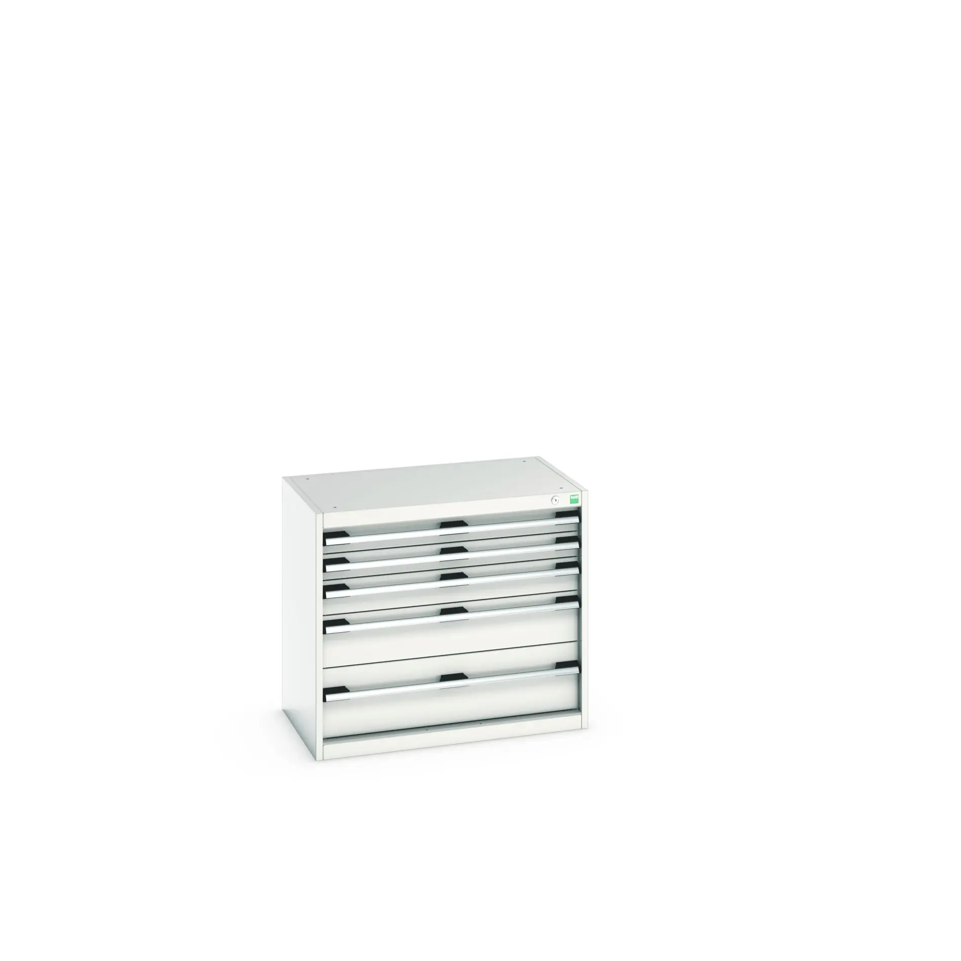 Produktfoto 1 von Bott 5 Stahl Schubladenbehälter Schrank Hellgrau, 700 mm x 525 mm x 800 mm