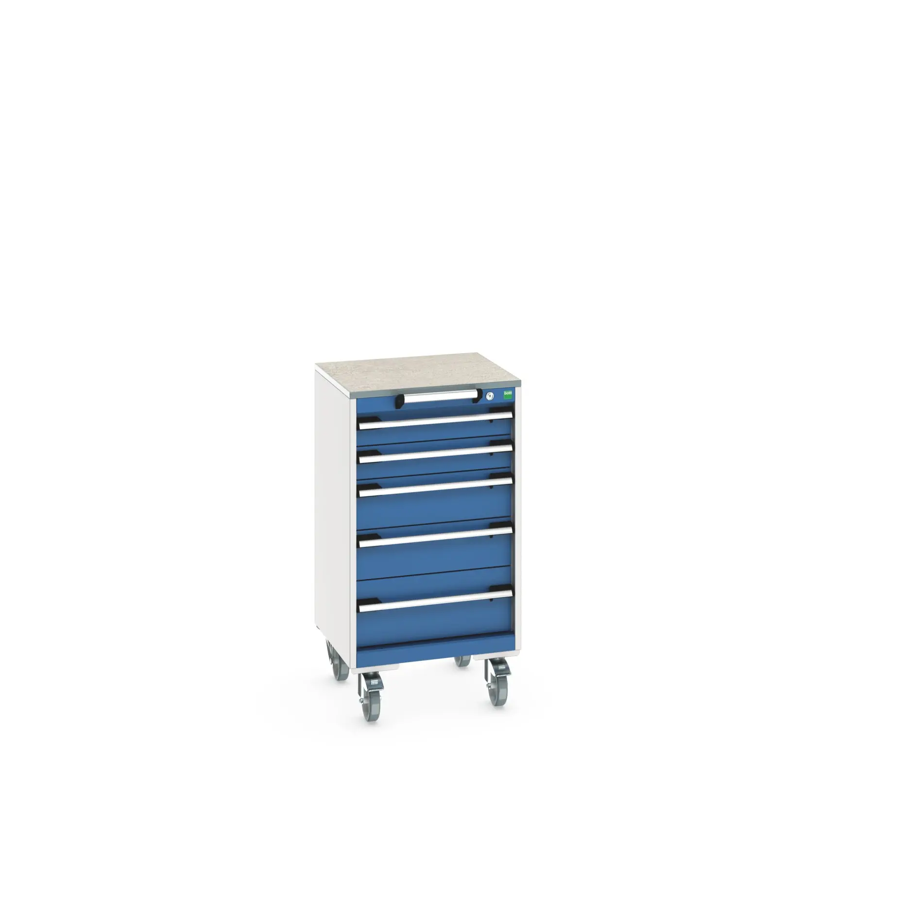 Produktfoto 1 von Bott Aufbewahrungsschrank Typ Beweglicher Schrank Freistehend 5 Schublade/n 990 mm 525 mm 525 mm mit Rädern Stahlblech