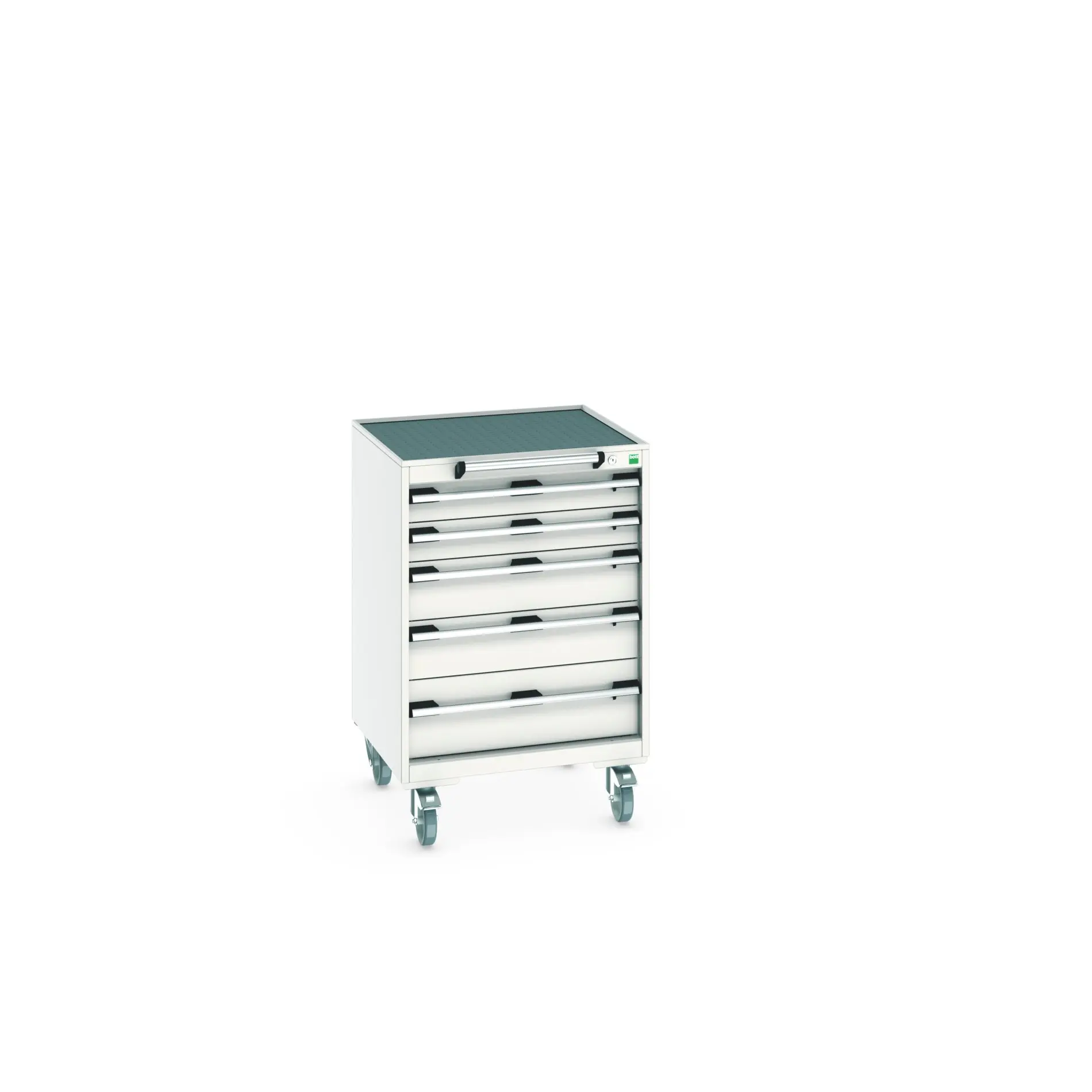 Produktfoto 1 von Bott Aufbewahrungsschrank Typ Beweglicher Schrank Freistehend 5 Schublade/n 985 mm 650 mm 650 mm mit Rädern Stahlblech