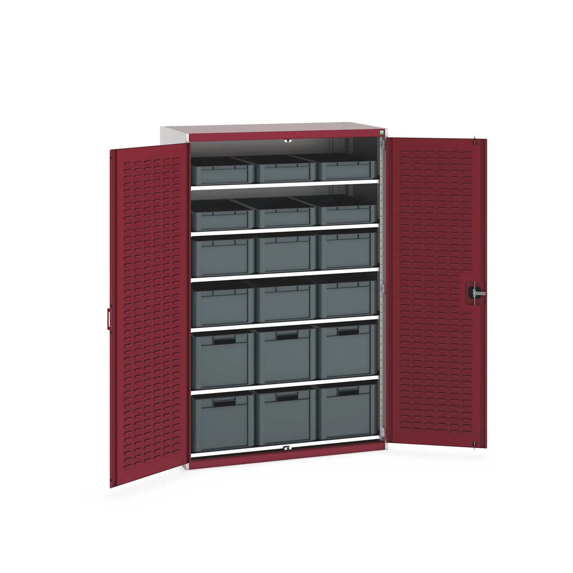 Produktfoto 1 von Bott Aufbewahrungsschrank Typ Schwerlast-Schrank mit Behältern Freistehend 2 Tür/en 6 Regal/e 2000 mm 1300 mm Ja 650 mm