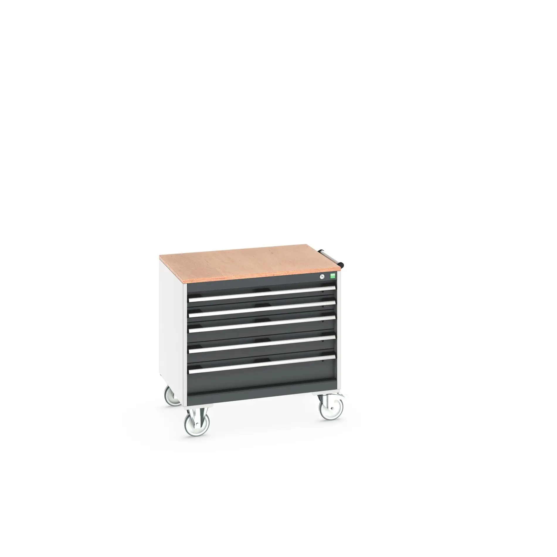 Produktfoto 1 von Bott Aufbewahrungsschrank Typ Beweglicher Schrank Freistehend 5 Schublade/n 790 mm 80 mm 650 mm mit Rädern Stahlblech