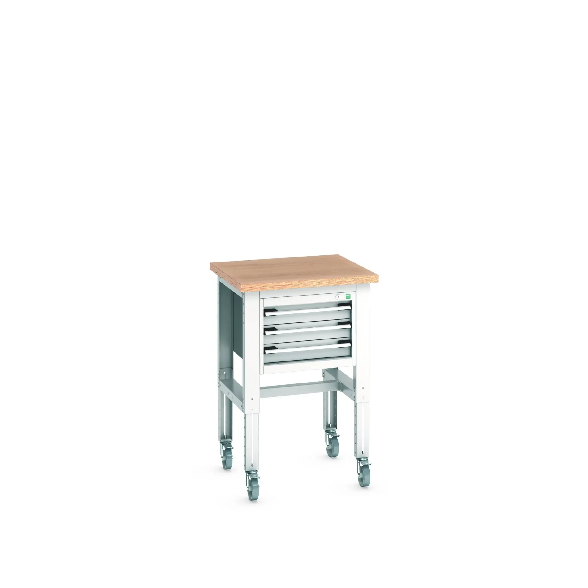 Produktfoto 1 von Bott Stahlblech Werkzeugkisten und Werkzeugschränke, Typ Mobiler Arbeitstisch 3 Schubladen mit Rädern, 840 mm x 750 mm x