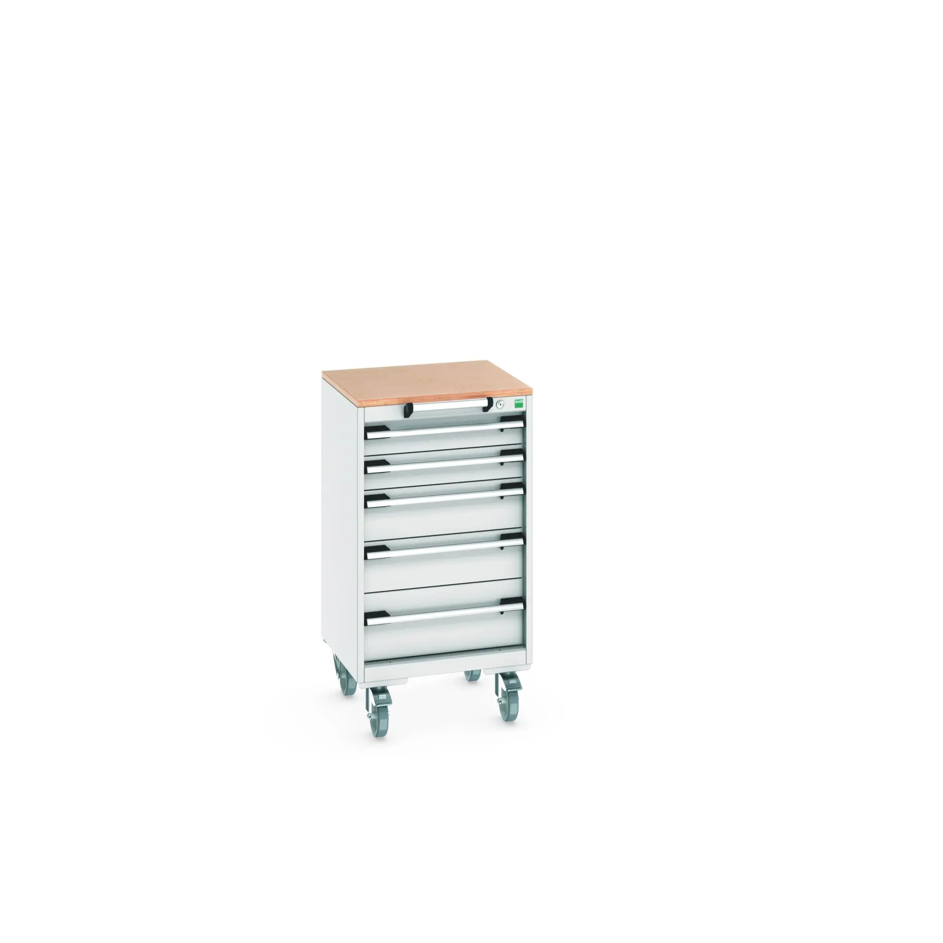 Produktfoto 1 von Bott Aufbewahrungsschrank Typ Beweglicher Schrank Freistehend 5 Schublade/n 990 mm 525 mm 525 mm mit Rädern Stahlblech