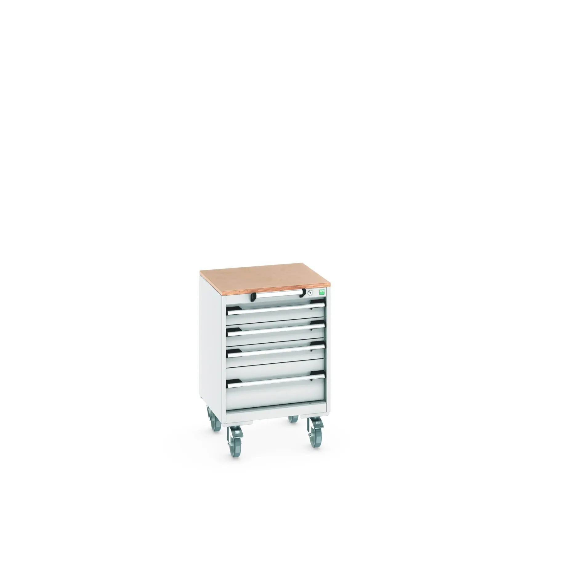 Produktfoto 1 von Bott Aufbewahrungsschrank Typ Beweglicher Schrank Freistehend 4 Schublade/n 790 mm 525 mm 525 mm mit Rädern Stahlblech