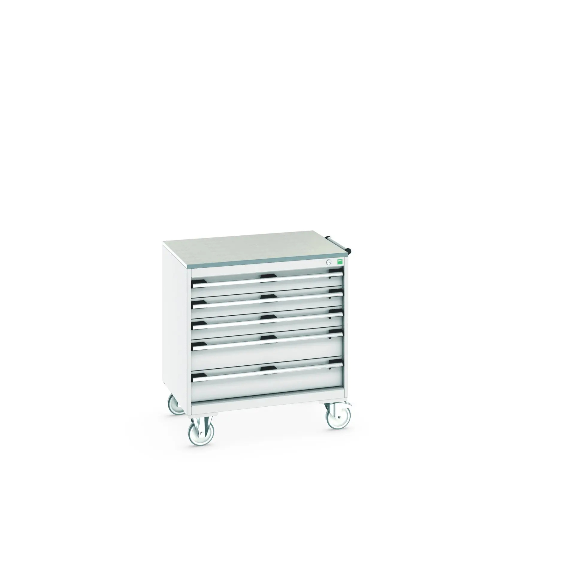 Produktfoto 1 von Bott Aufbewahrungsschrank Typ Beweglicher Schrank Freistehend 5 Schublade/n 890 mm 80 mm 650 mm mit Rädern Stahlblech
