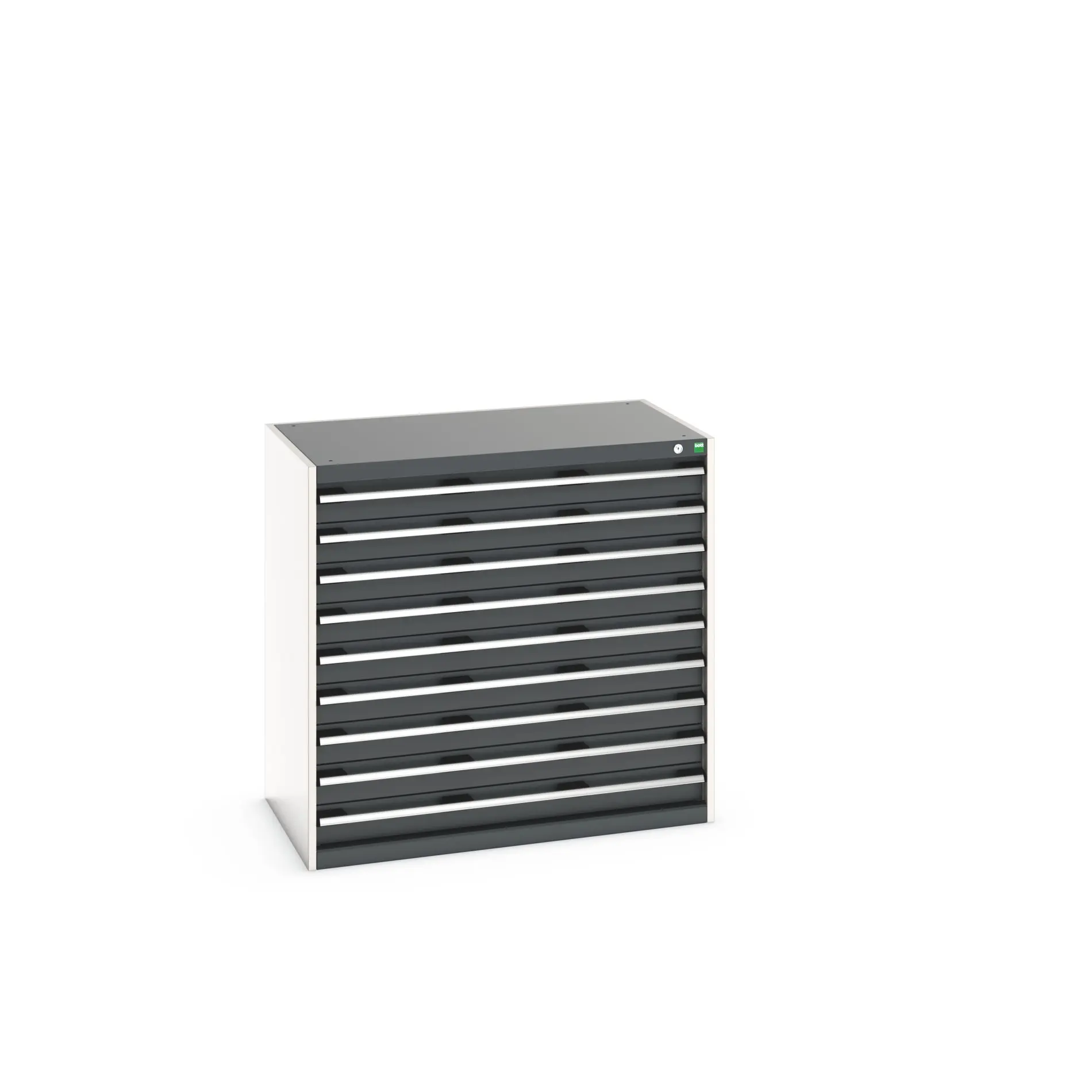 Produktfoto 1 von Bott 9 Stahl Schubladenbehälter Schrank Grau, 1000 mm x 650 mm x 1050 mm