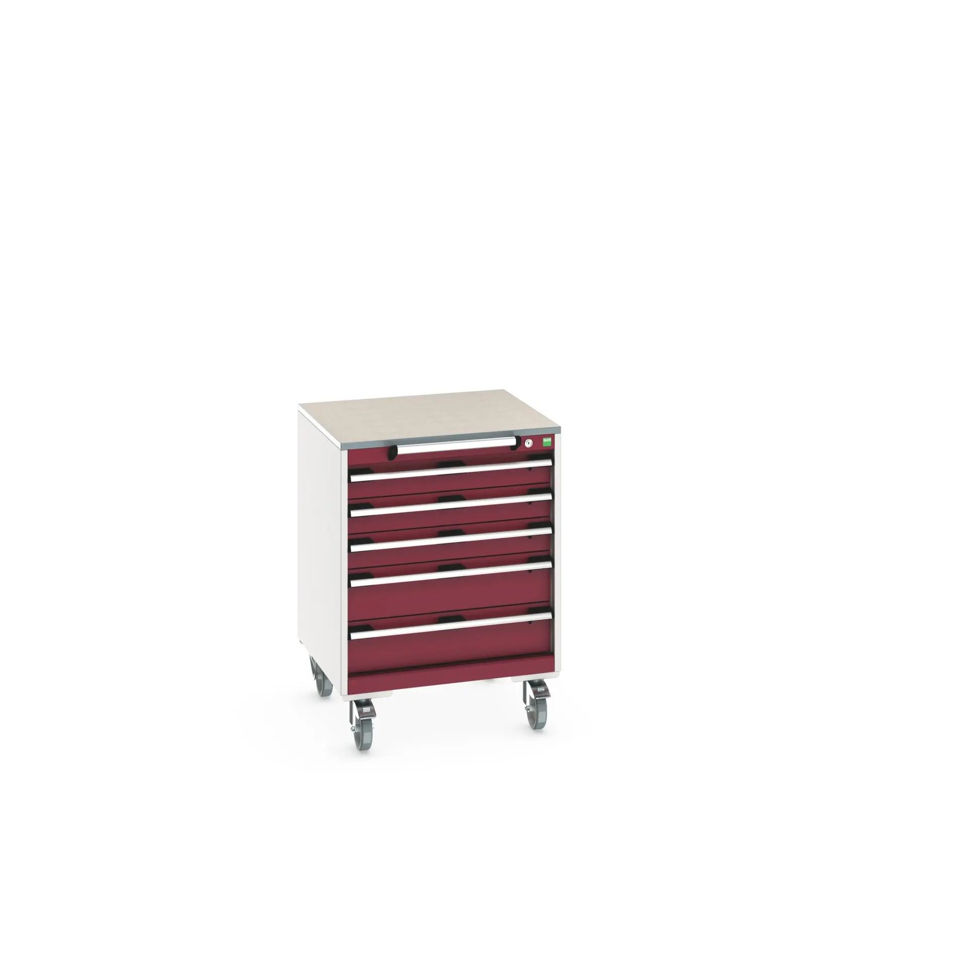 Produktfoto 1 von Bott Aufbewahrungsschrank Typ Beweglicher Schrank Freistehend 5 Schublade/n 890 mm 650 mm 650 mm mit Rädern Stahlblech