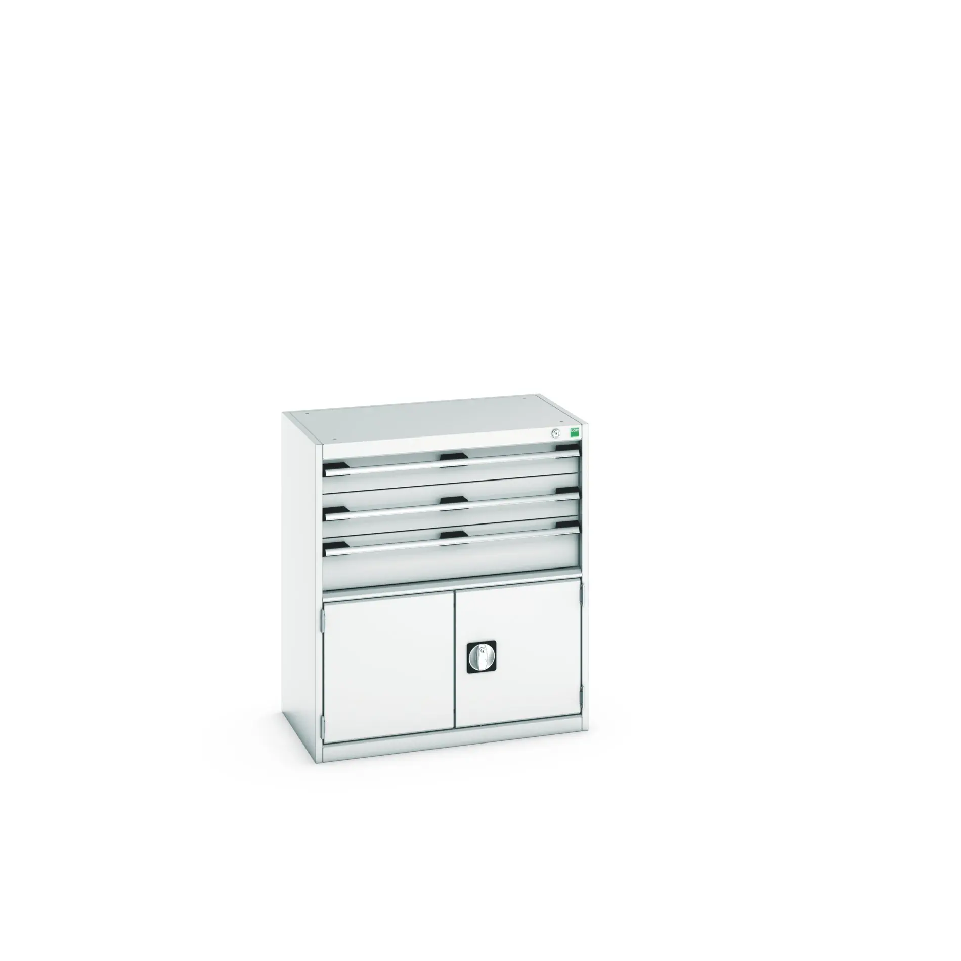 Produktfoto 1 von Bott Aufbewahrungsschrank Typ Schrank Freistehend 2 Tür/en 3 Schublade/n 900 mm 80 mm Ja 525 mm Stahlblech
