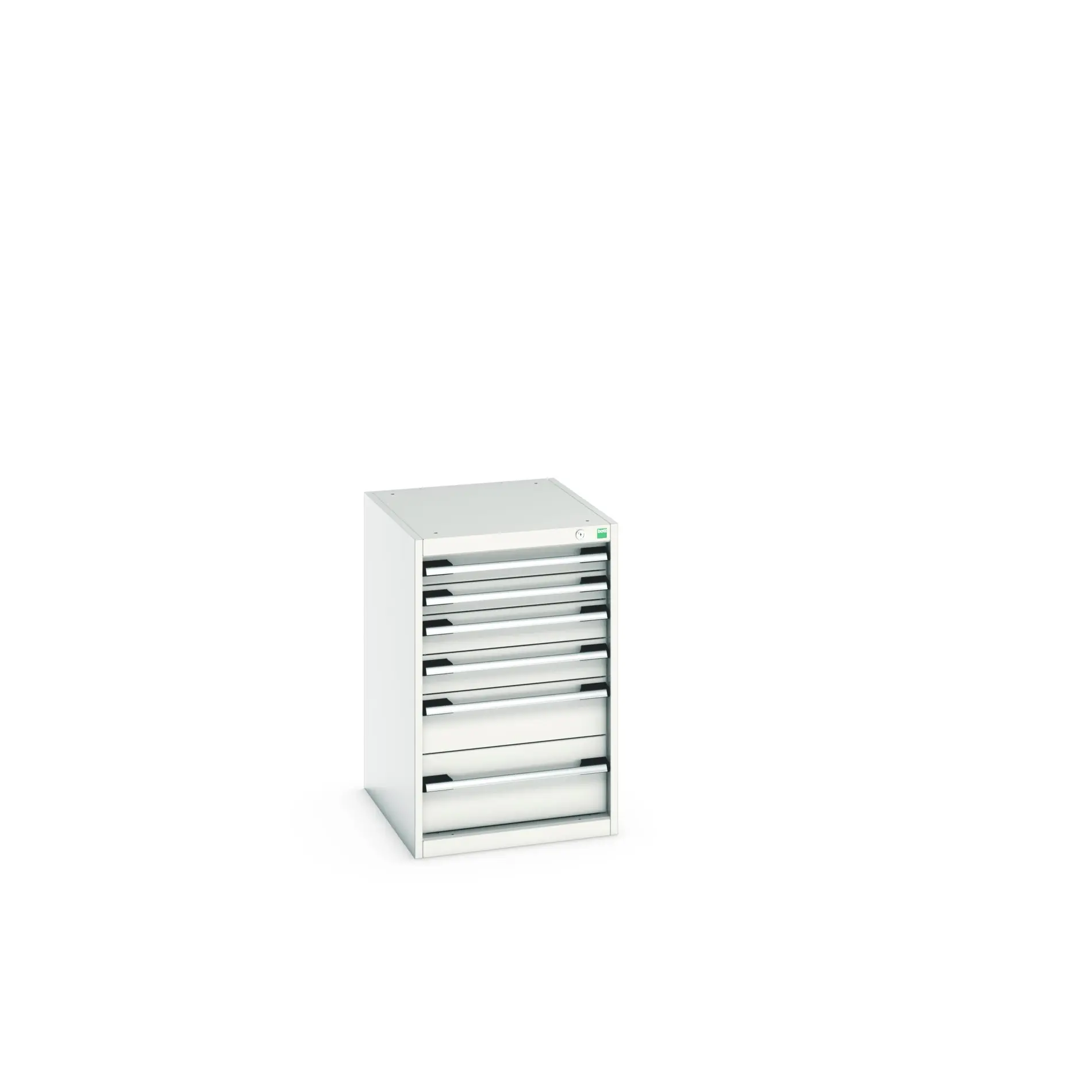 Produktfoto 1 von Bott 6 Stahl Schubladenbehälter Schrank Hellgrau, 800 mm x 650 mm x 525 mm