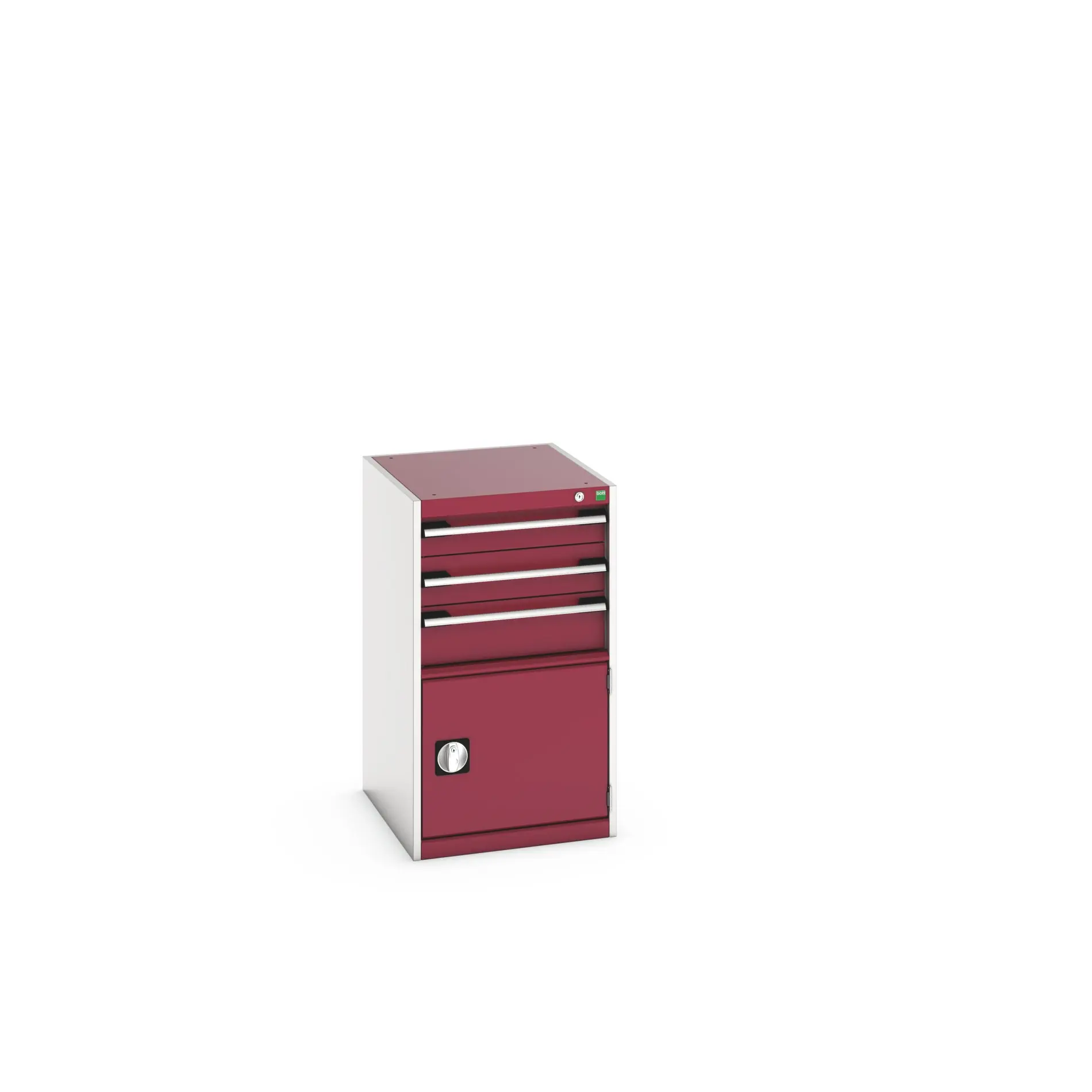 Produktfoto 1 von Bott Aufbewahrungsschrank Typ Schrank Freistehend 1 Tür/en 3 Schublade/n 900 mm 525mm Abschließbar 650 mm Stahlblech