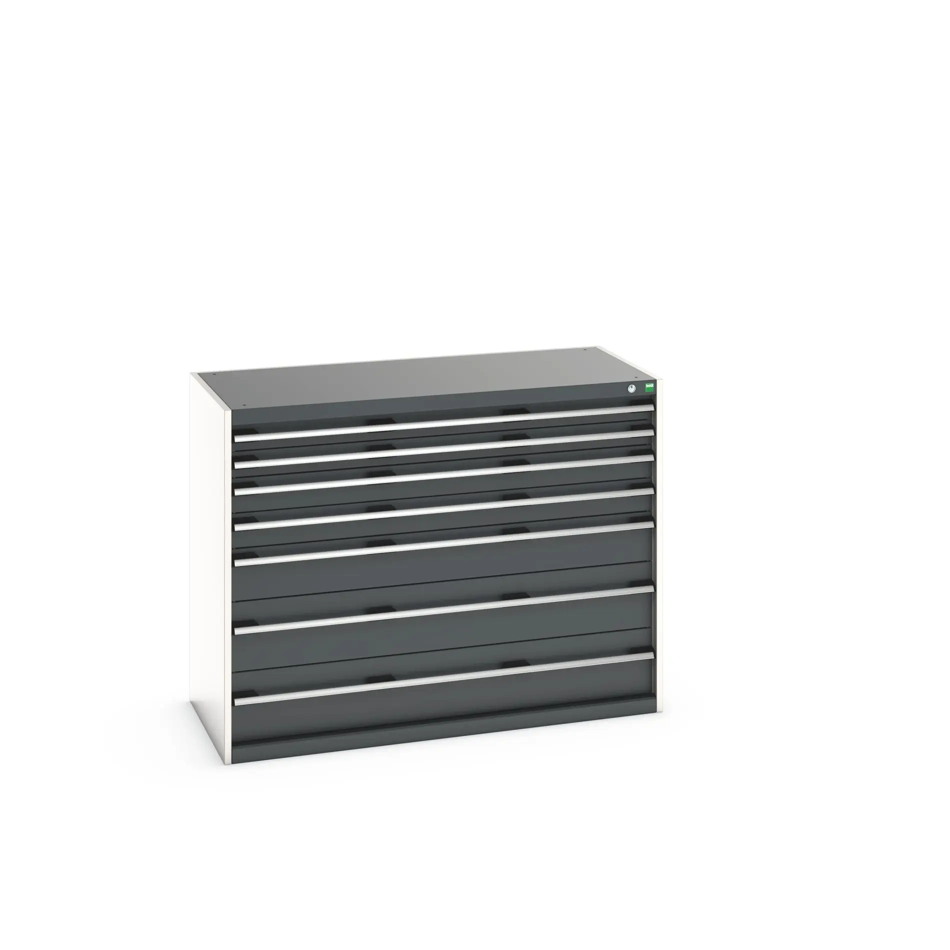 Produktfoto 1 von Bott 7 Stahl Schubladenbehälter Schrank Grau, 1000 mm x 650 mm x 1300 mm