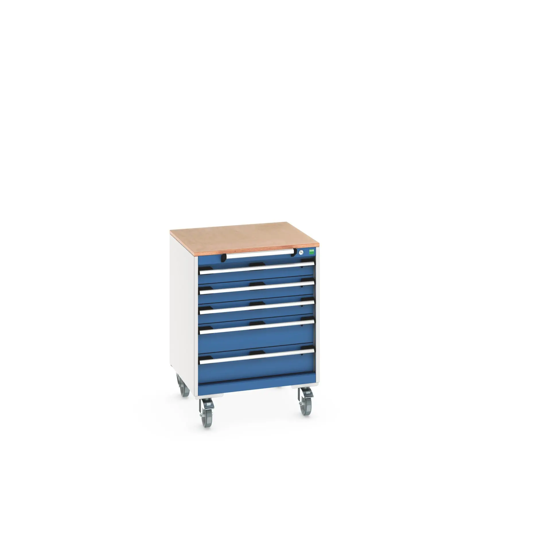 Produktfoto 1 von Bott Aufbewahrungsschrank Typ Beweglicher Schrank Freistehend 5 Schublade/n 890 mm 650 mm 650 mm mit Rädern Stahlblech