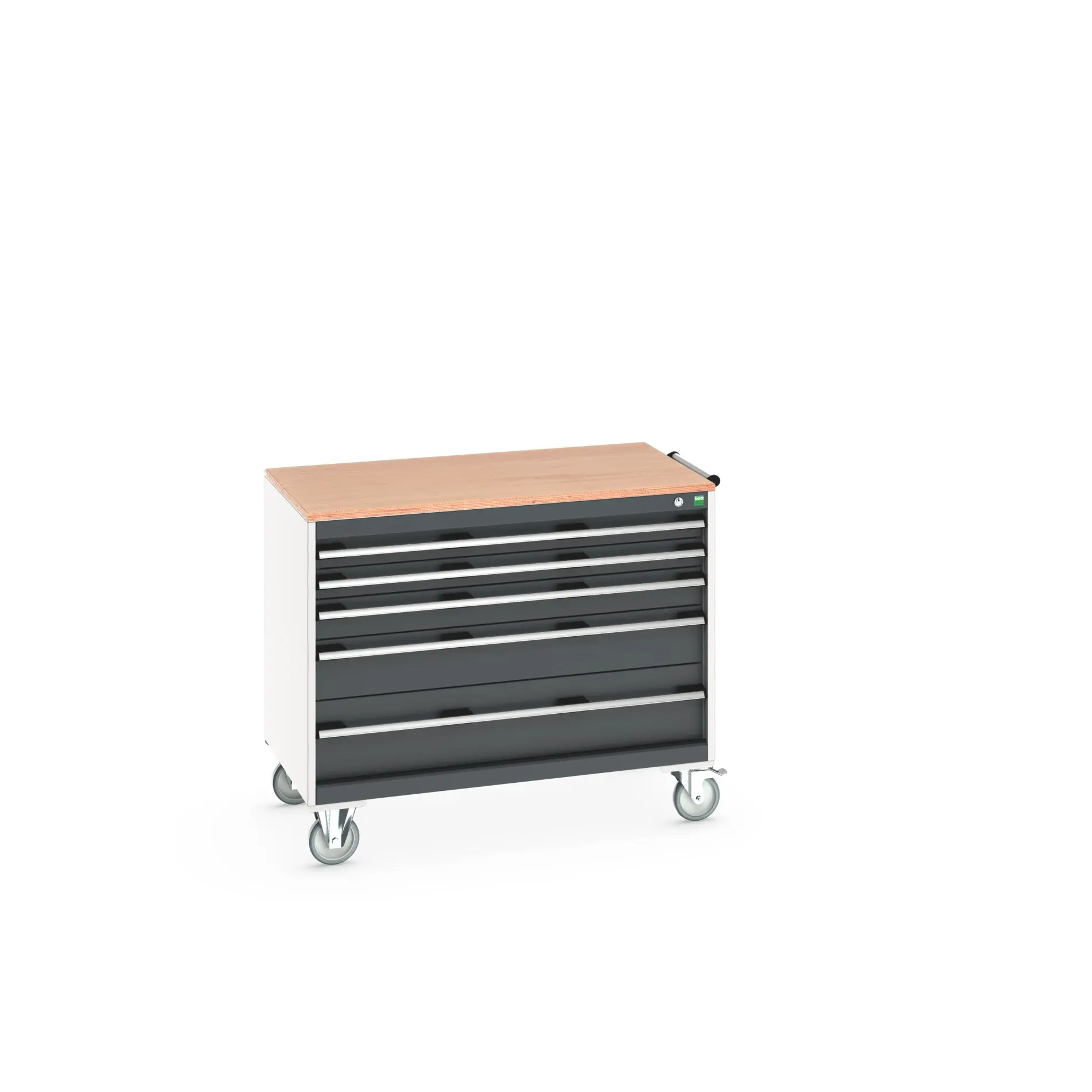 Produktfoto 1 von Bott Aufbewahrungsschrank Typ Beweglicher Schrank Freistehend 5 Schublade/n 890 mm 1050 mm 650 mm mit Rädern Stahlblech