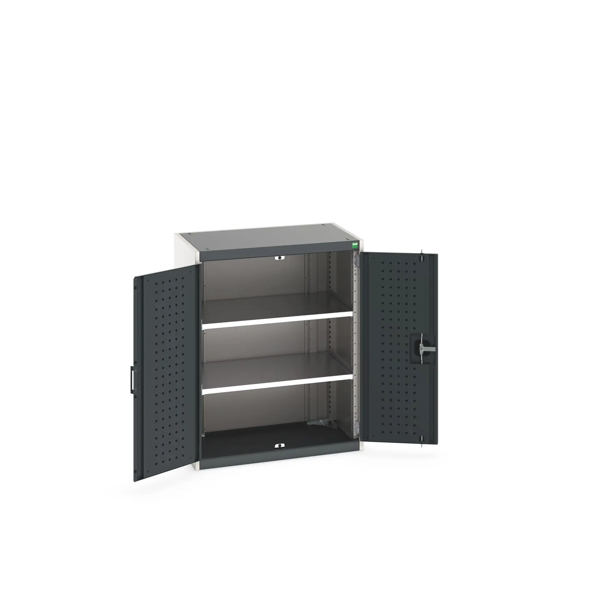 Produktfoto 1 von Bott Aufbewahrungsschrank Typ Regalschrank Freistehend 2 Tür/en 2 Regal/e 1000 mm 80 mm Ja 525 mm Stahlblech