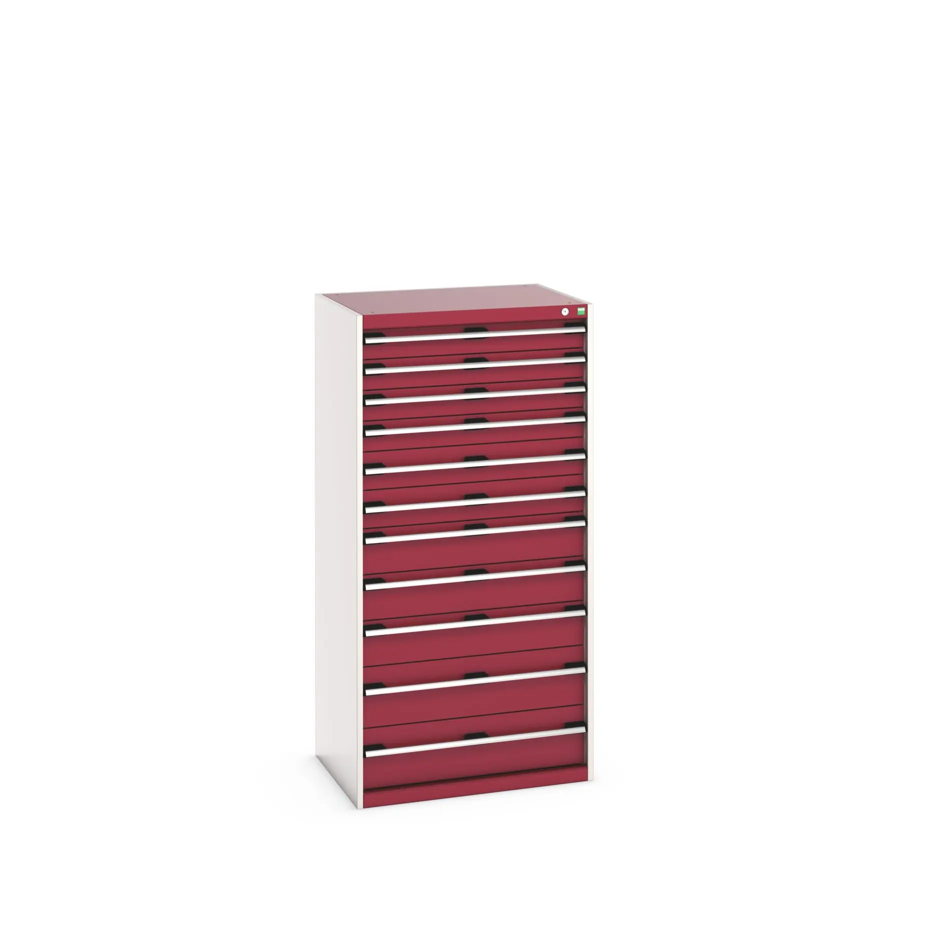 Produktfoto 1 von Bott 11 Stahl Schubladenbehälter Schrank Rot, 1600 mm x 650 mm x 800 mm