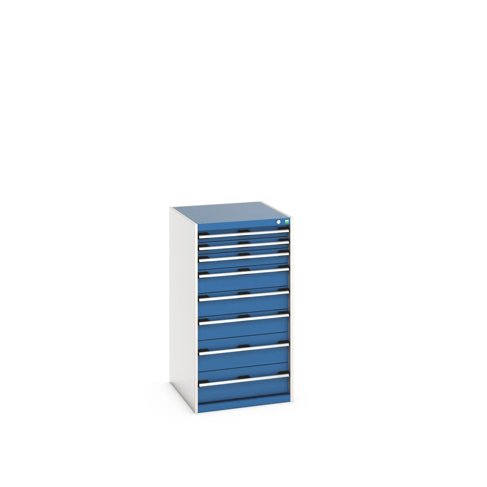 Produktfoto 1 von Bott 8 Stahl Schubladenbehälter Schrank Blau, 1200 mm x 650 mm x 650 mm