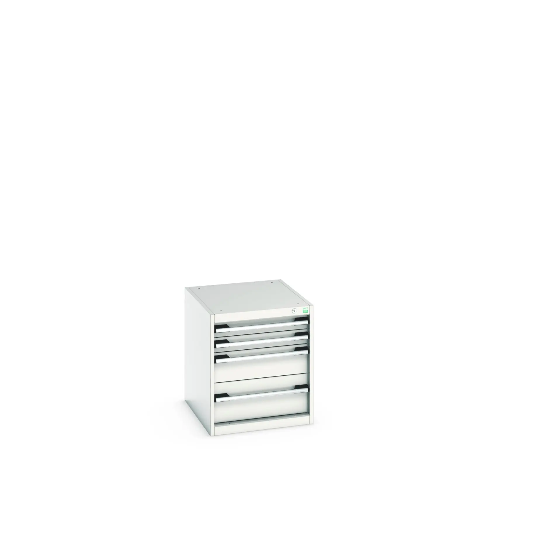 Produktfoto 1 von Bott 4 Stahl Schubladenbehälter Schrank Hellgrau, 600 mm x 650 mm x 525 mm