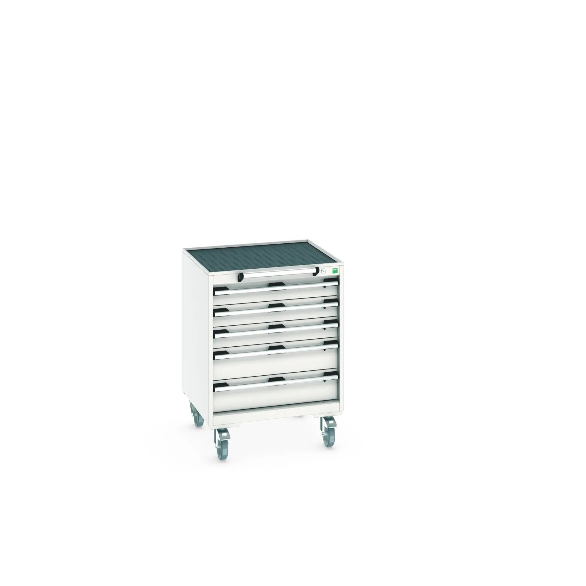 Produktfoto 1 von Bott Aufbewahrungsschrank Typ Schrank Freistehend 5 Schublade/n 885 mm 650 mm 650 mm mit Rädern Stahl