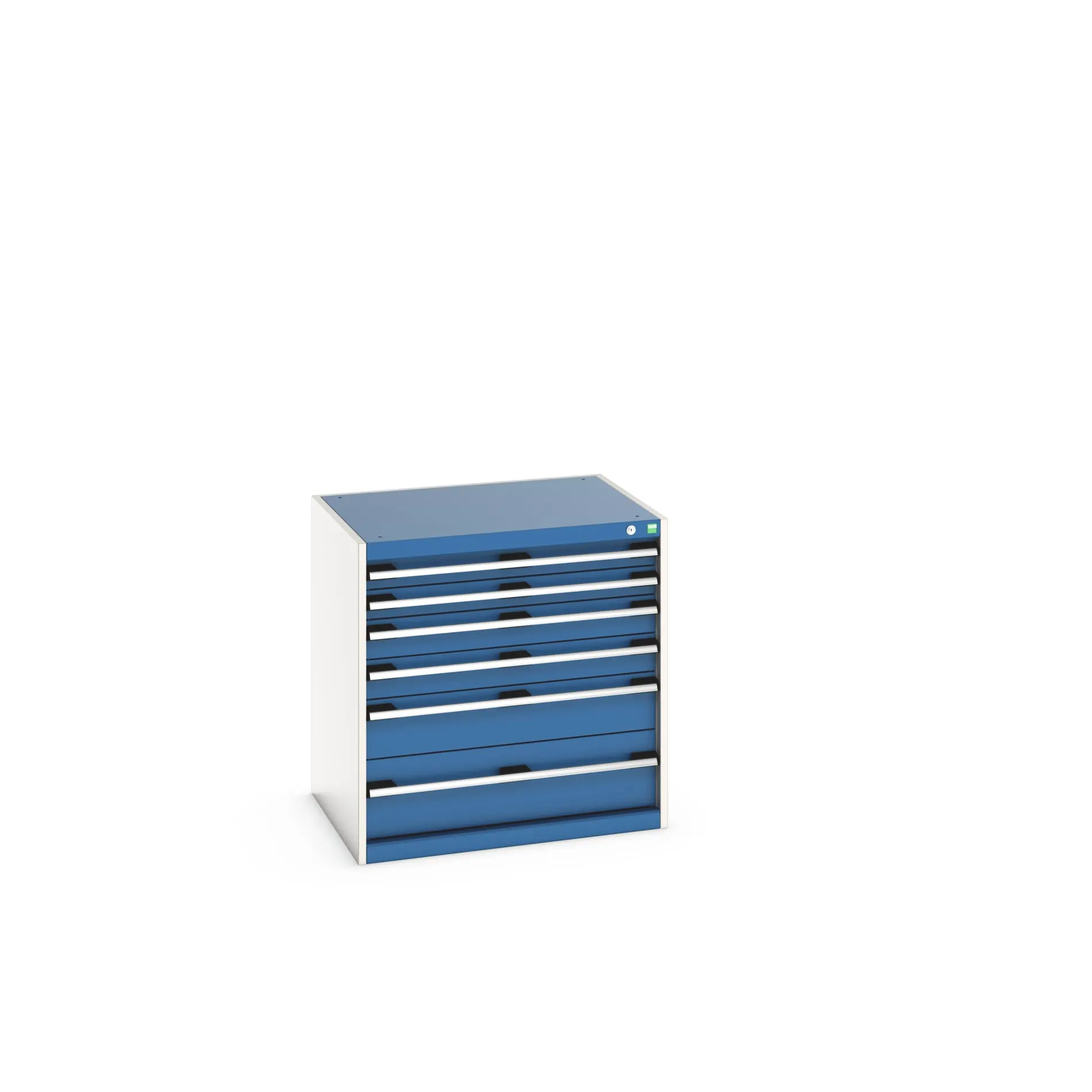 Produktfoto 1 von Bott 6 Stahl Schubladenbehälter Schrank Blau, 800 mm x 650 mm x 800 mm