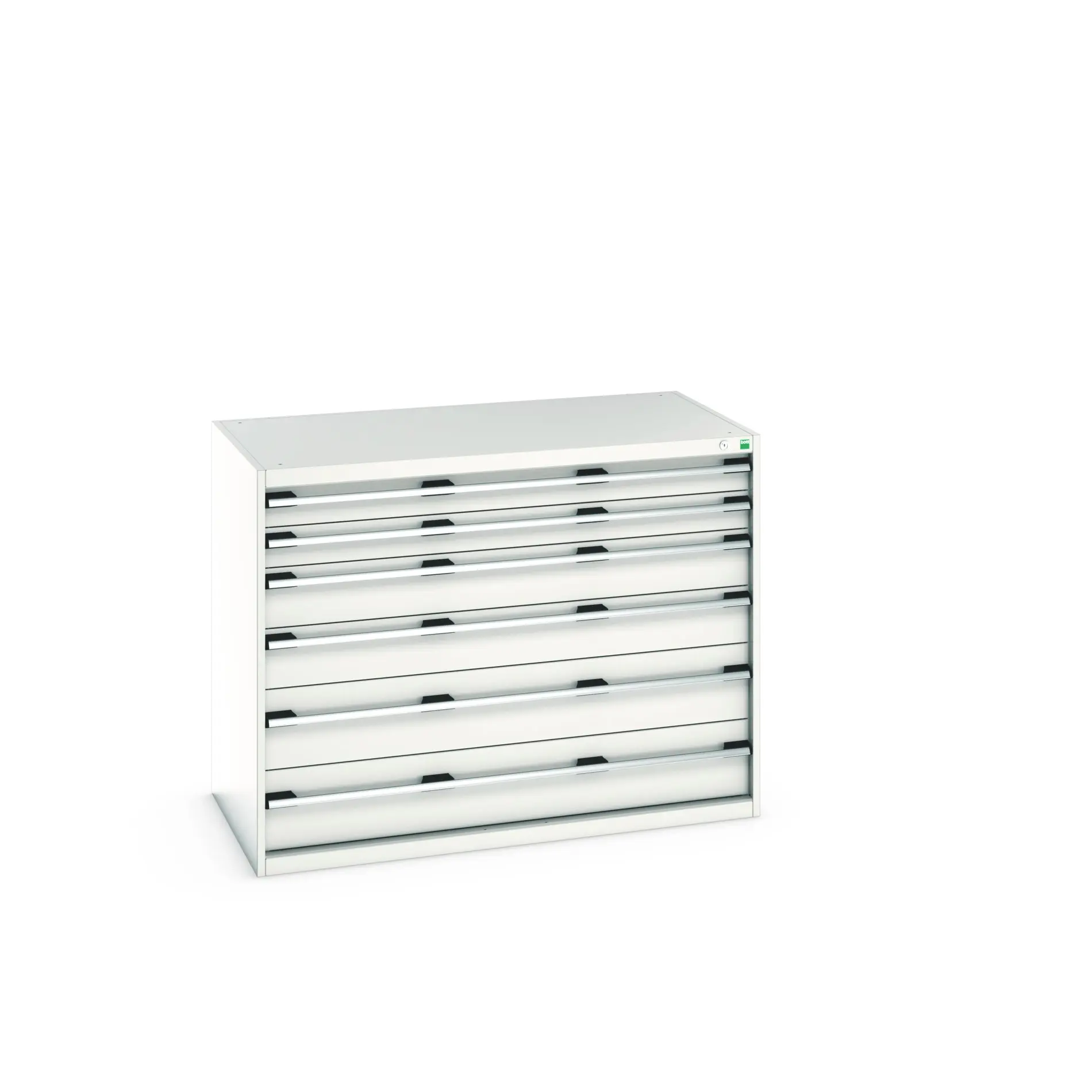 Produktfoto 1 von Bott 6 Stahl Schubladenbehälter Schrank Hellgrau, 1000 mm x 750 mm x 1300 mm