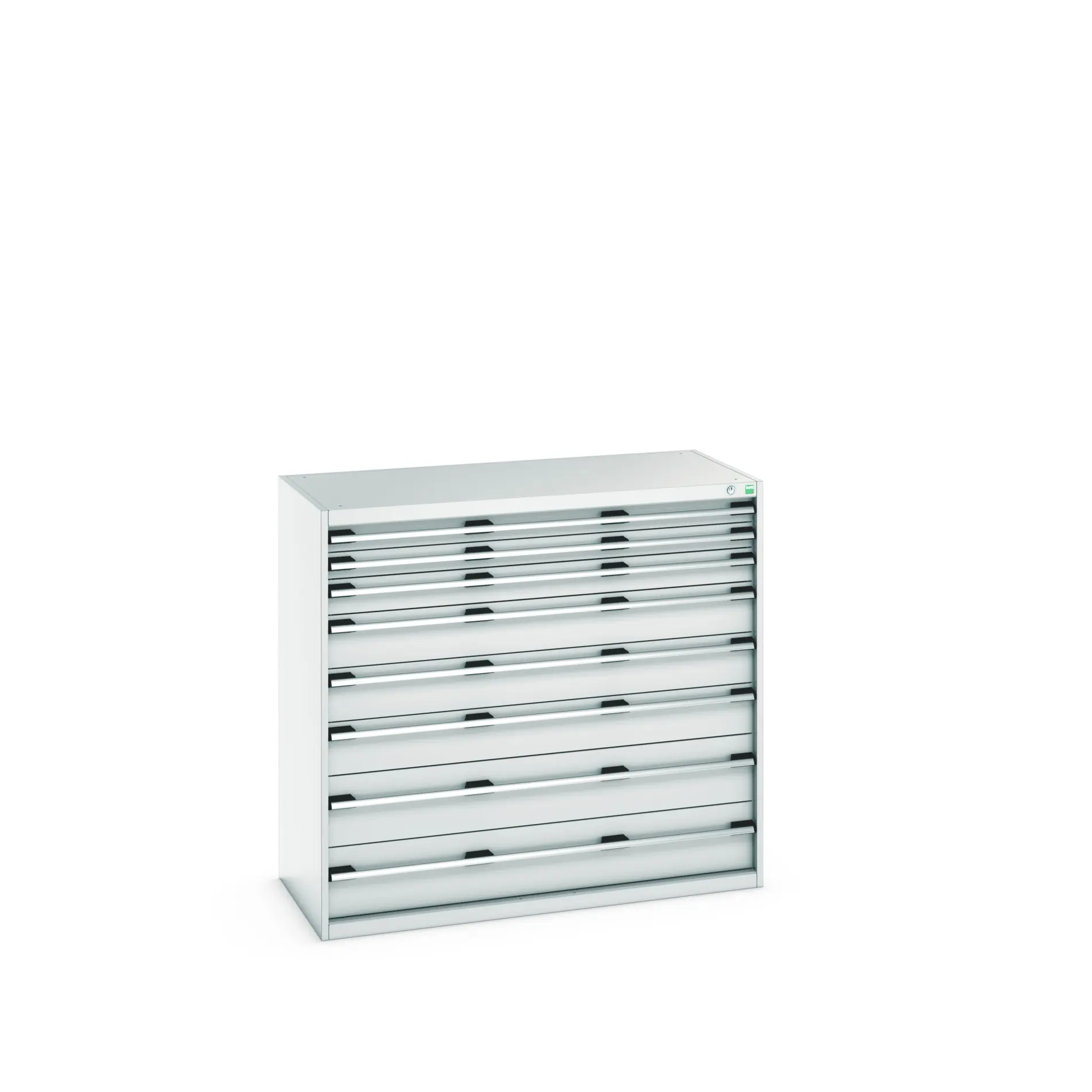 Produktfoto 1 von Bott 8 Stahl Schubladenbehälter Schrank Hellgrau, 1200 mm x 650 mm x 1300 mm