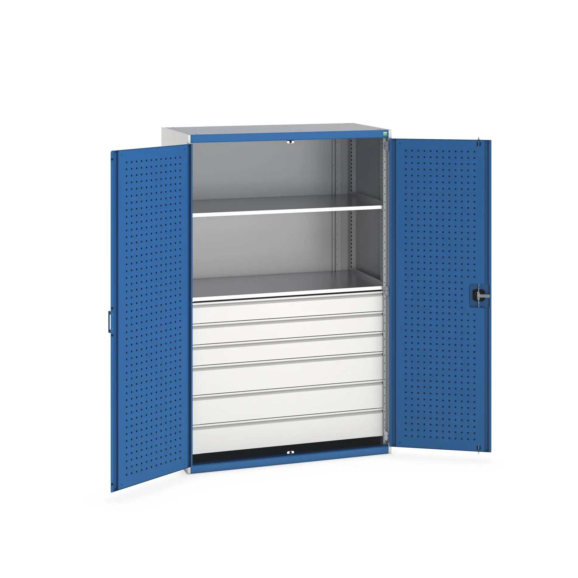 Produktfoto 1 von Bott Aufbewahrungsschrank Typ Schrank Freistehend 2 Tür/en 2 Regal/e 2000 mm 1300 mm Ja 650 mm Stahl