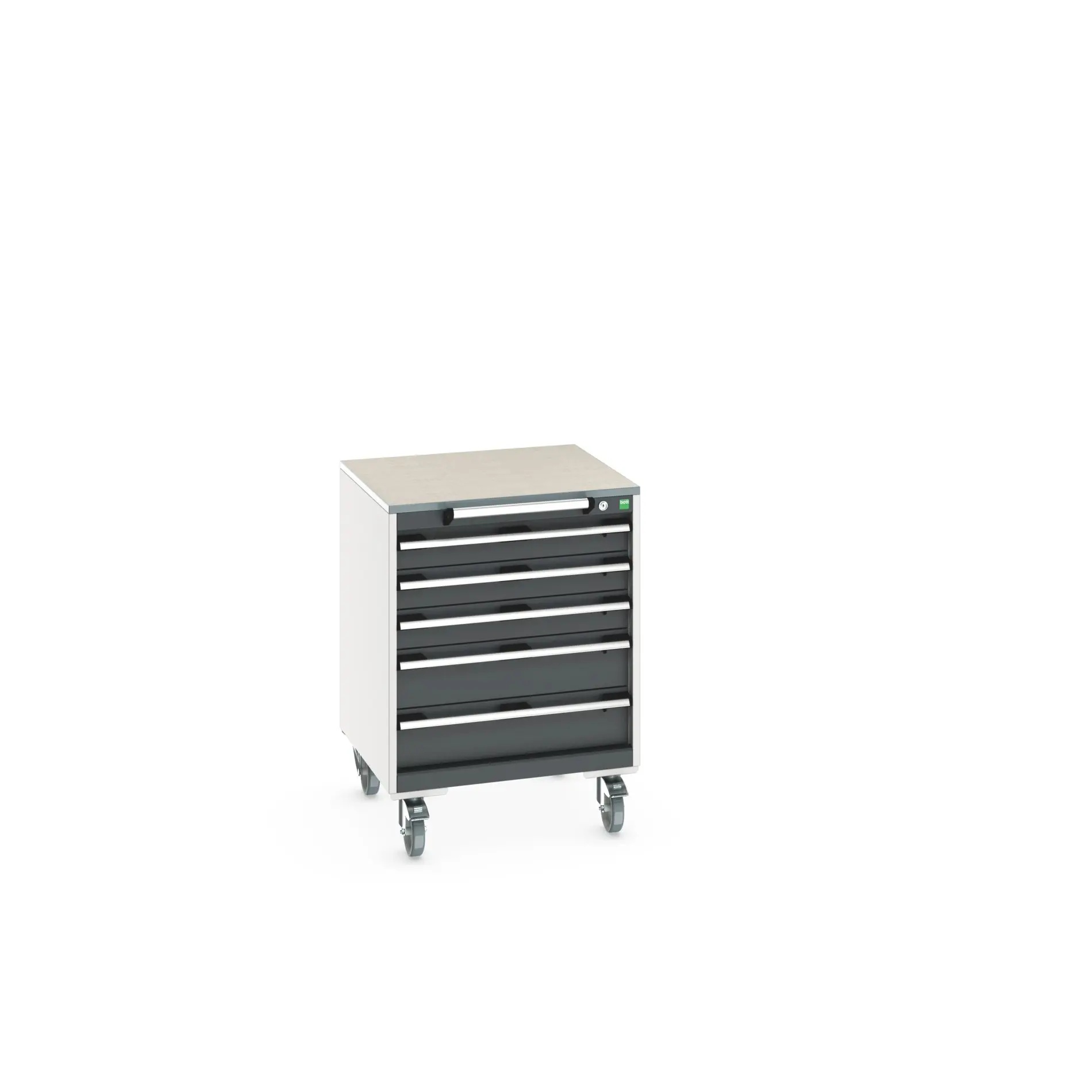 Produktfoto 1 von Bott Aufbewahrungsschrank Typ Schrank Freistehend 1 Regal/e 5 Schublade/n 890 mm 650 mm 650 mm mit Rädern Stahl