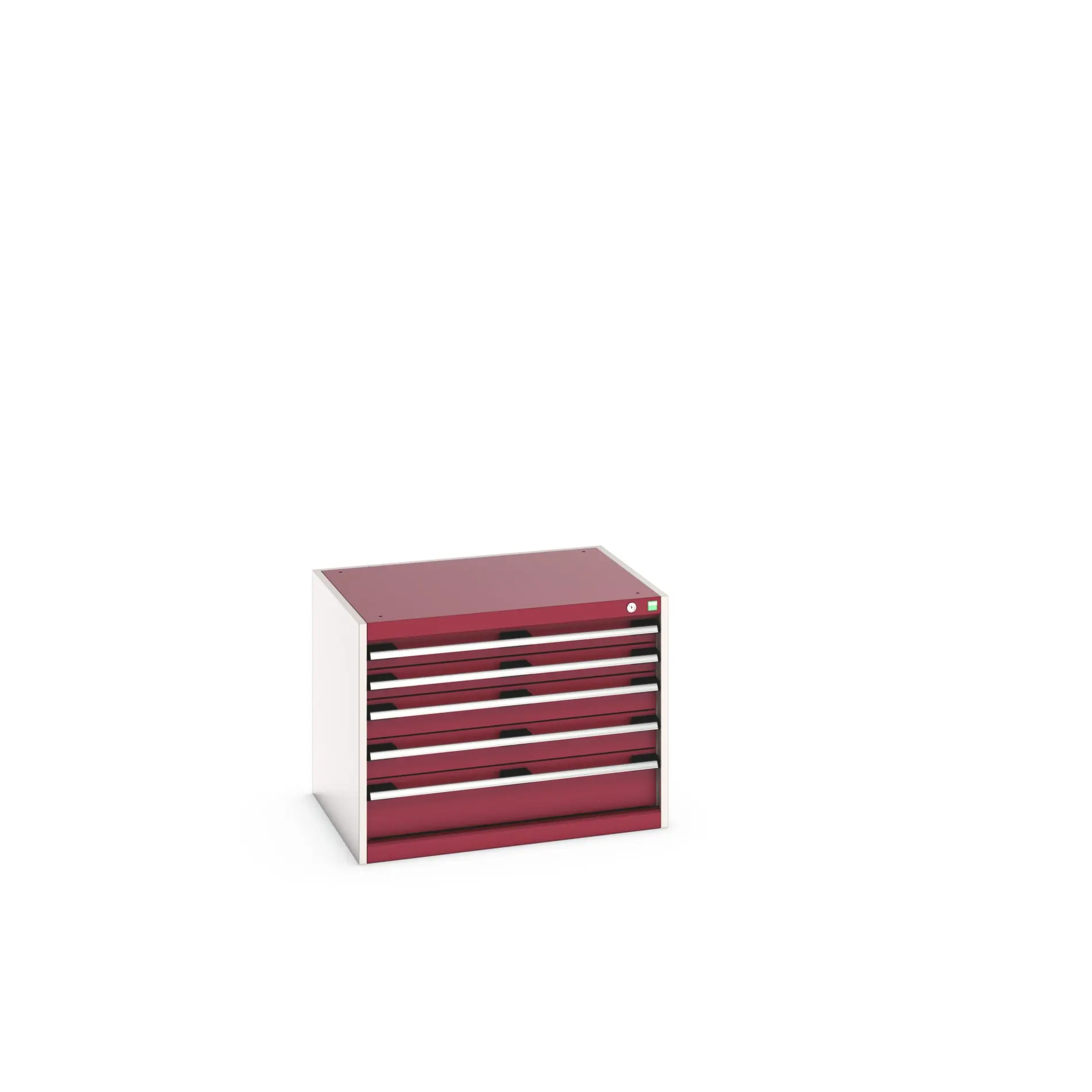 Produktfoto 1 von Bott 5 Stahl Schubladenbehälter Schrank Rot, 600 mm x 650 mm x 800 mm