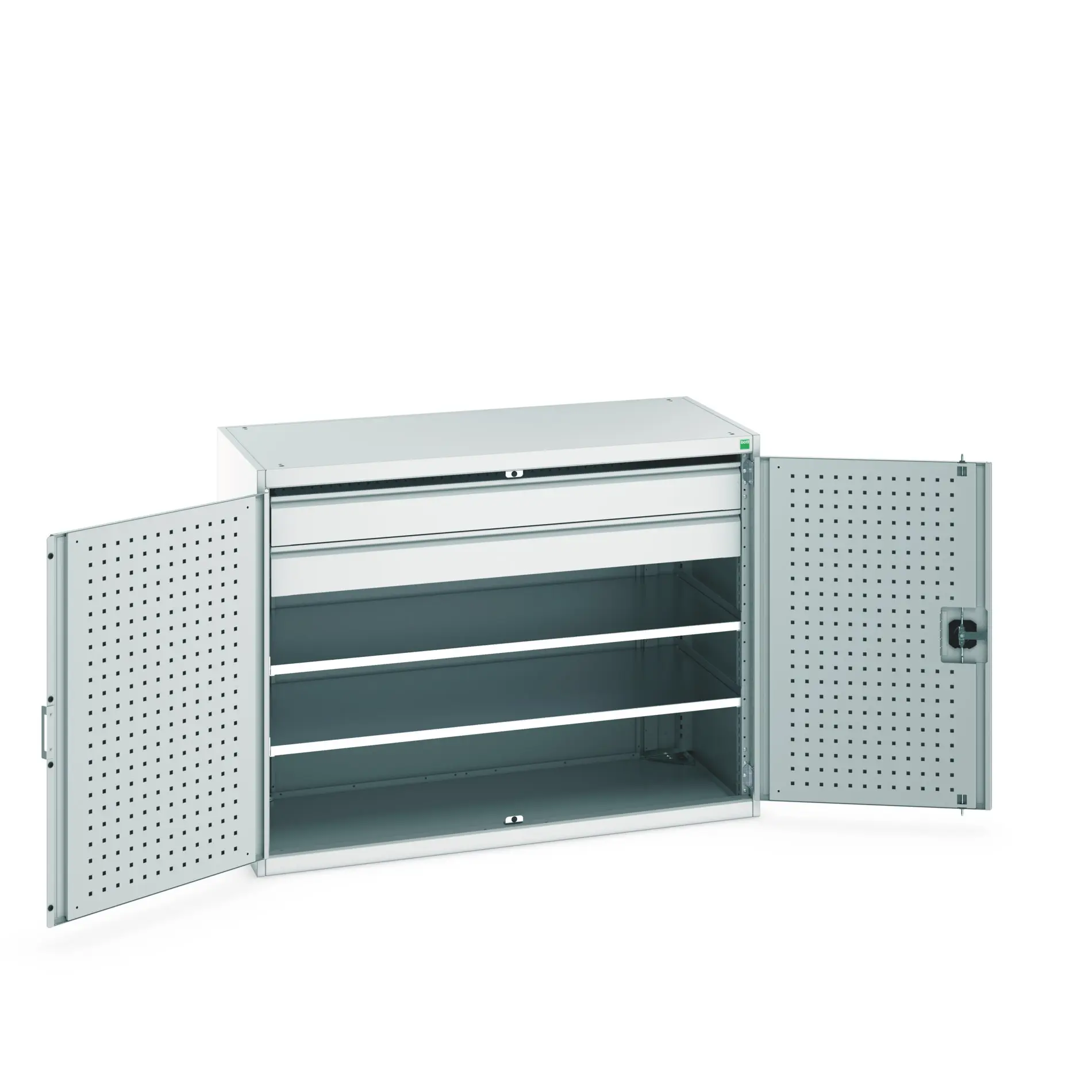 Produktfoto 1 von Bott Schrank Typ Bestückter Schrank Bodenmontage 2 Tür/en 2 Regal/e 2 Schublade/n Stahlblech