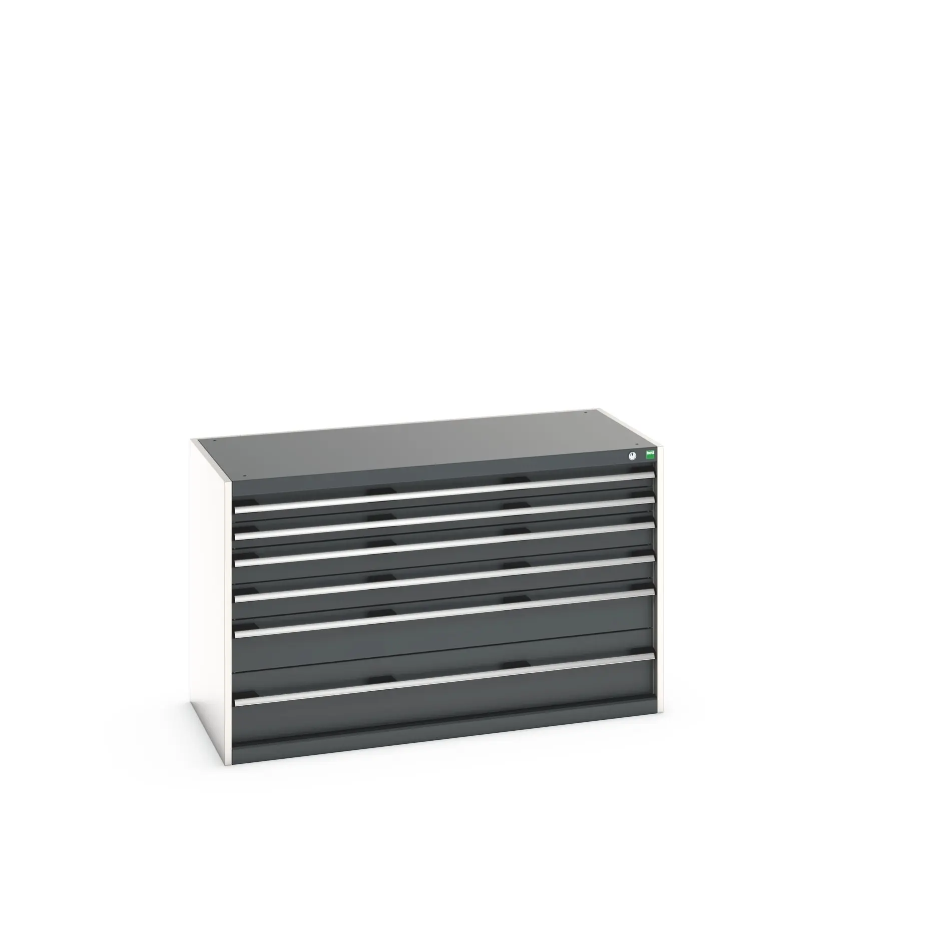 Produktfoto 1 von Bott 6 Stahl Schubladenbehälter Schrank Grau, 800 mm x 650 mm x 1300 mm