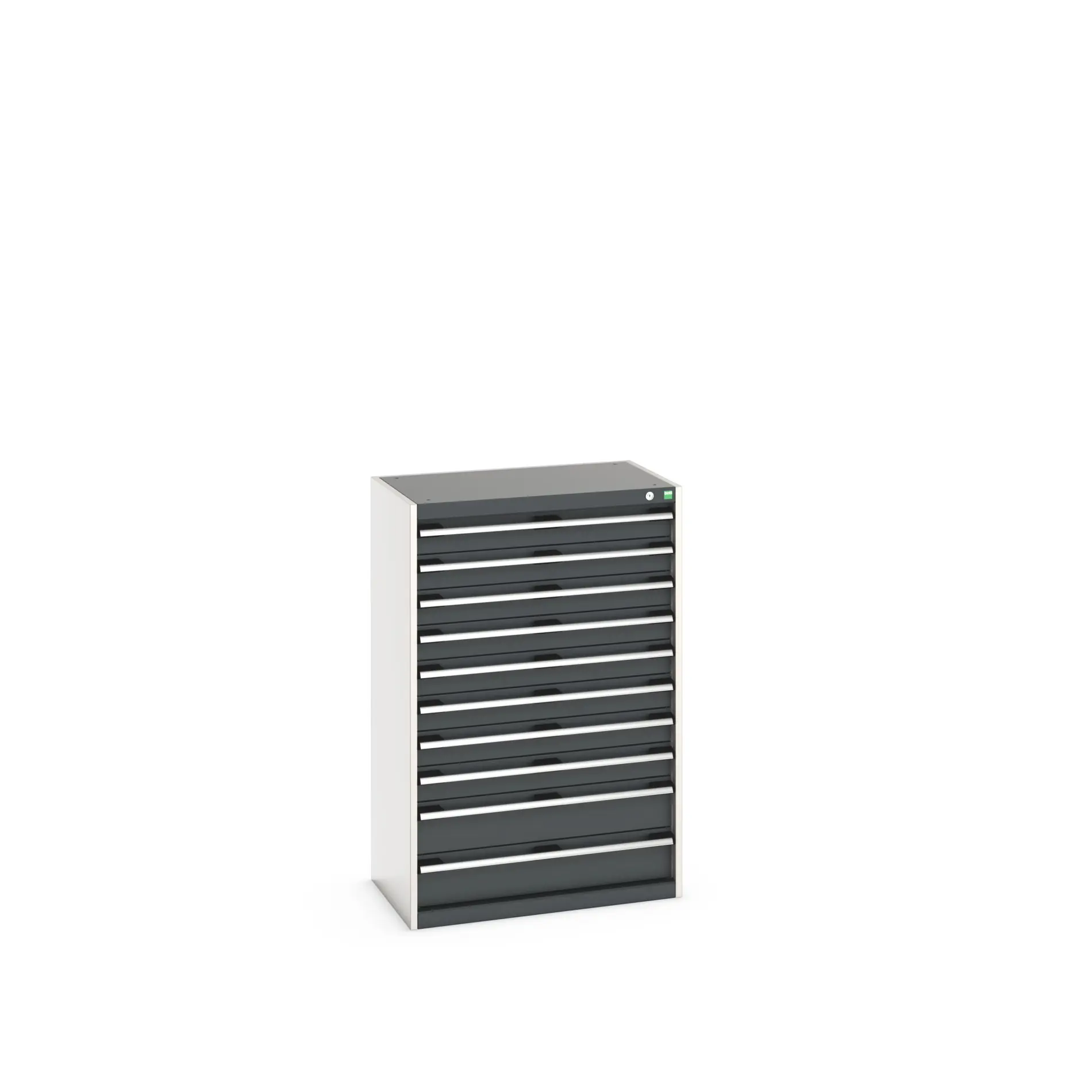 Produktfoto 1 von Bott 10 Stahl Schubladenbehälter Schrank Grau, 1200 mm x 525 mm x 800 mm