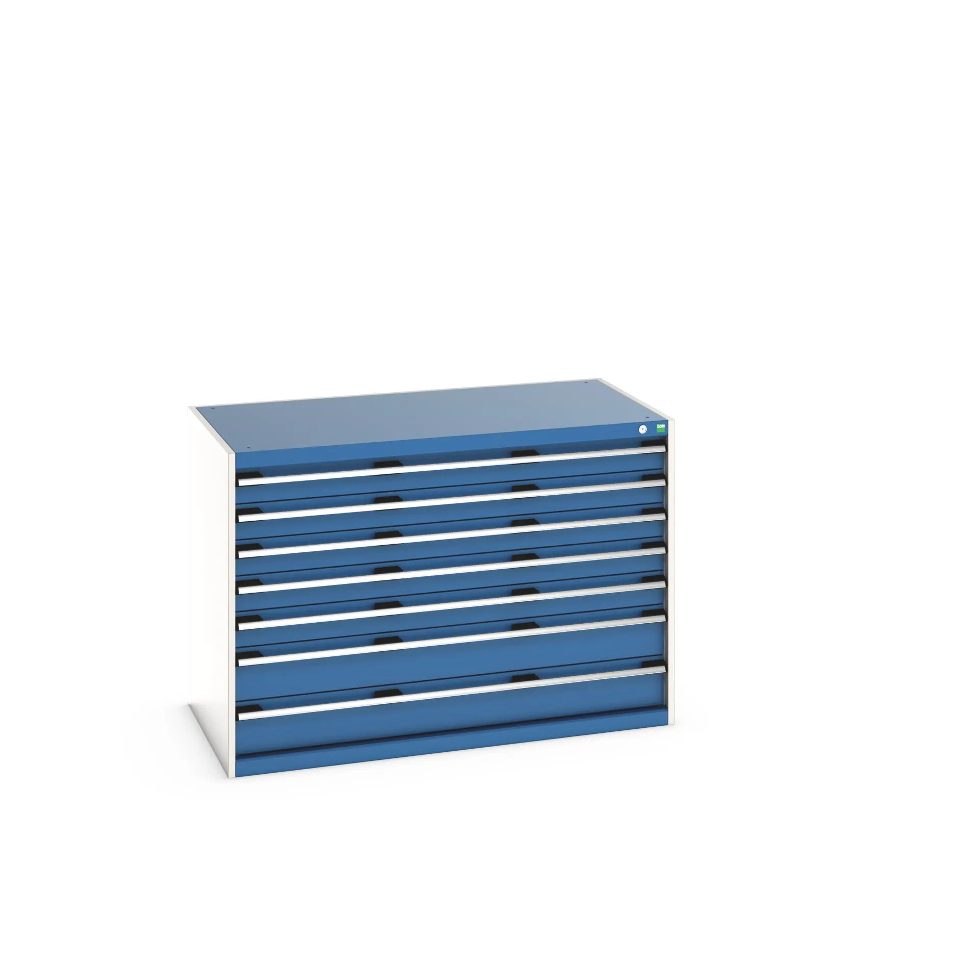 Produktfoto 1 von Bott 7 Stahl Schubladenbehälter Schrank Blau, 900 mm x 750 mm x 1300 mm