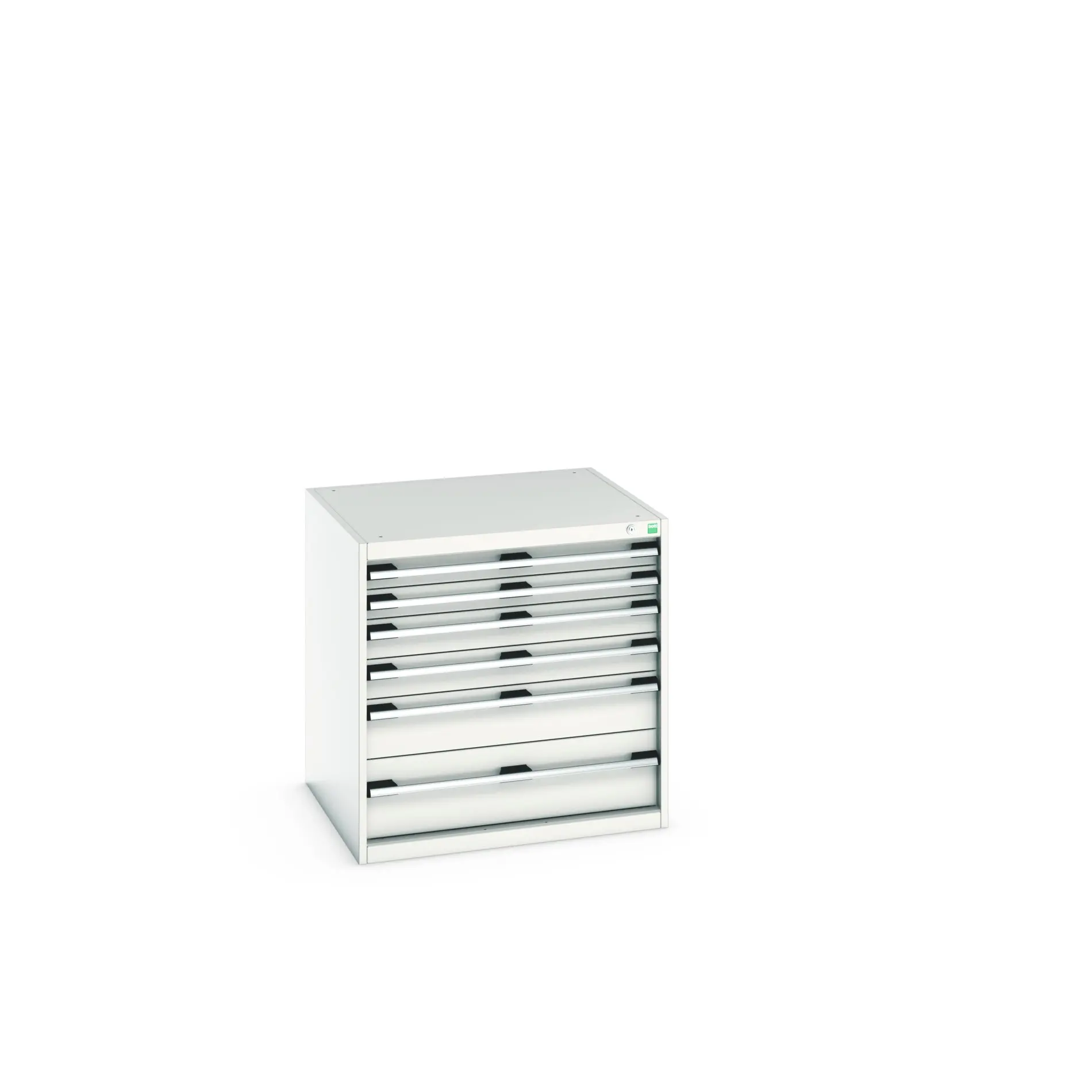 Produktfoto 1 von Bott 6 Stahl Schubladenbehälter Schrank Hellgrau, 800 mm x 750 mm x 800 mm