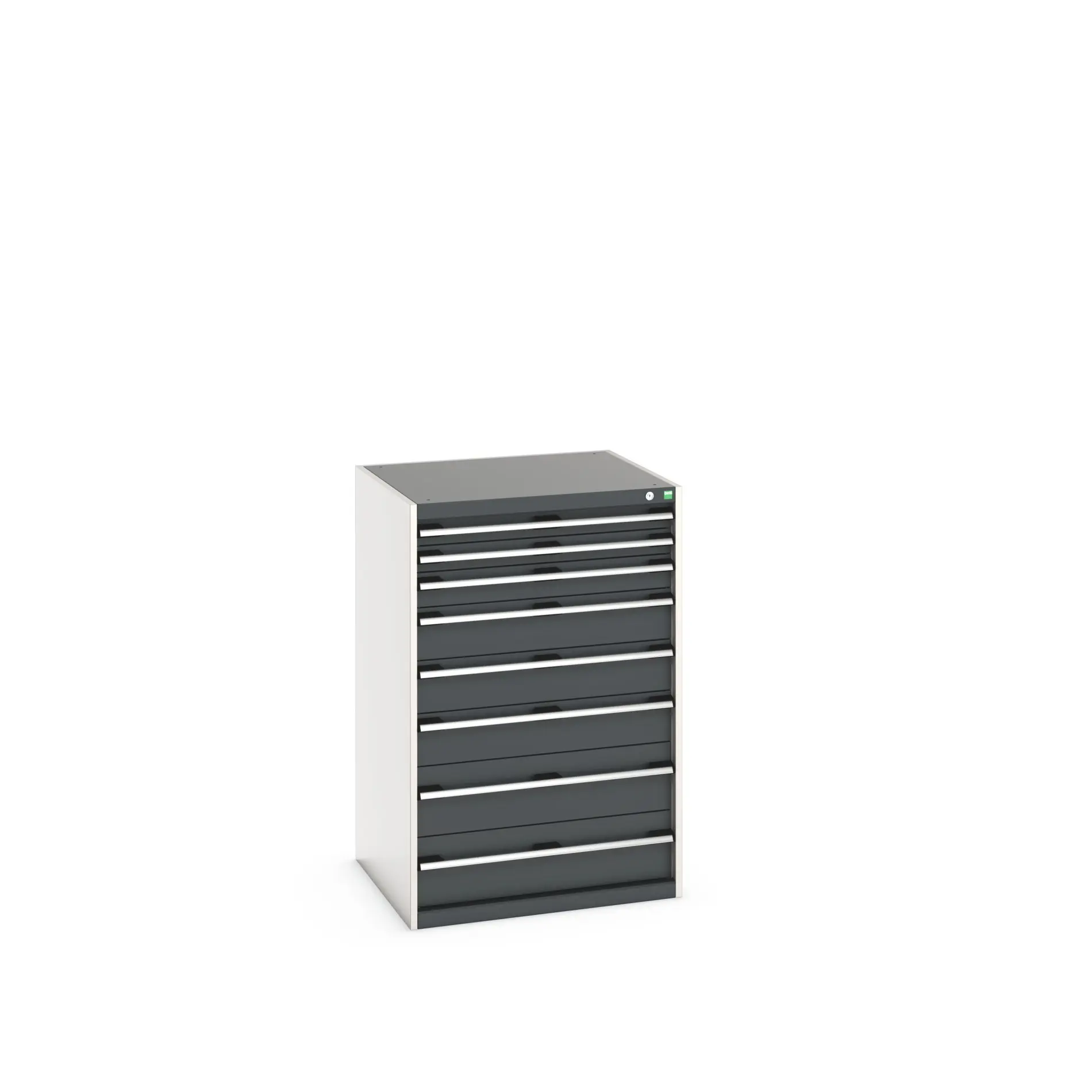 Produktfoto 1 von Bott 8 Stahl Schubladenbehälter Schrank Grau, 1200 mm x 750 mm x 800 mm