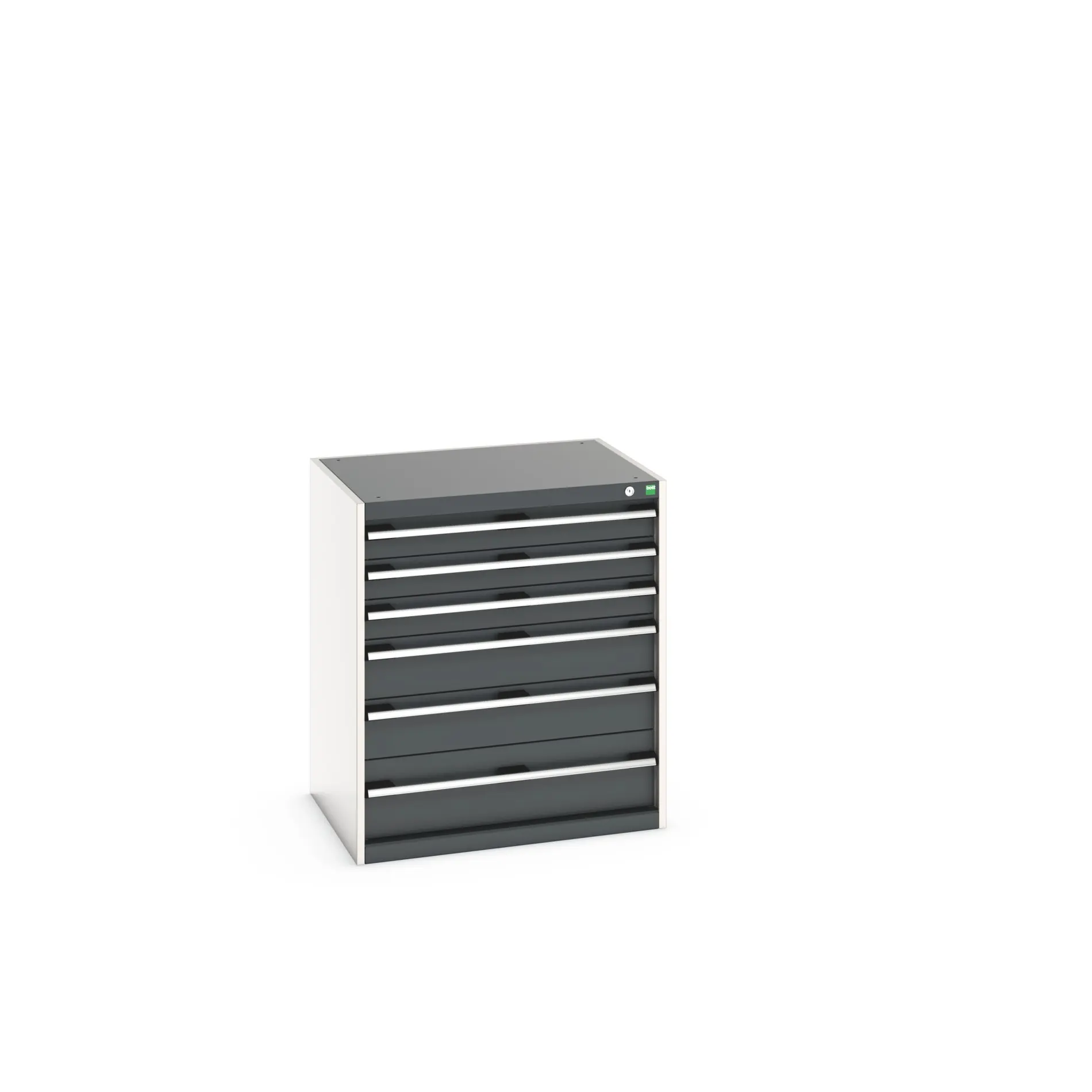 Produktfoto 1 von Bott 6 Stahl Schubladenbehälter Schrank Grau, 900 mm x 650 mm x 800 mm