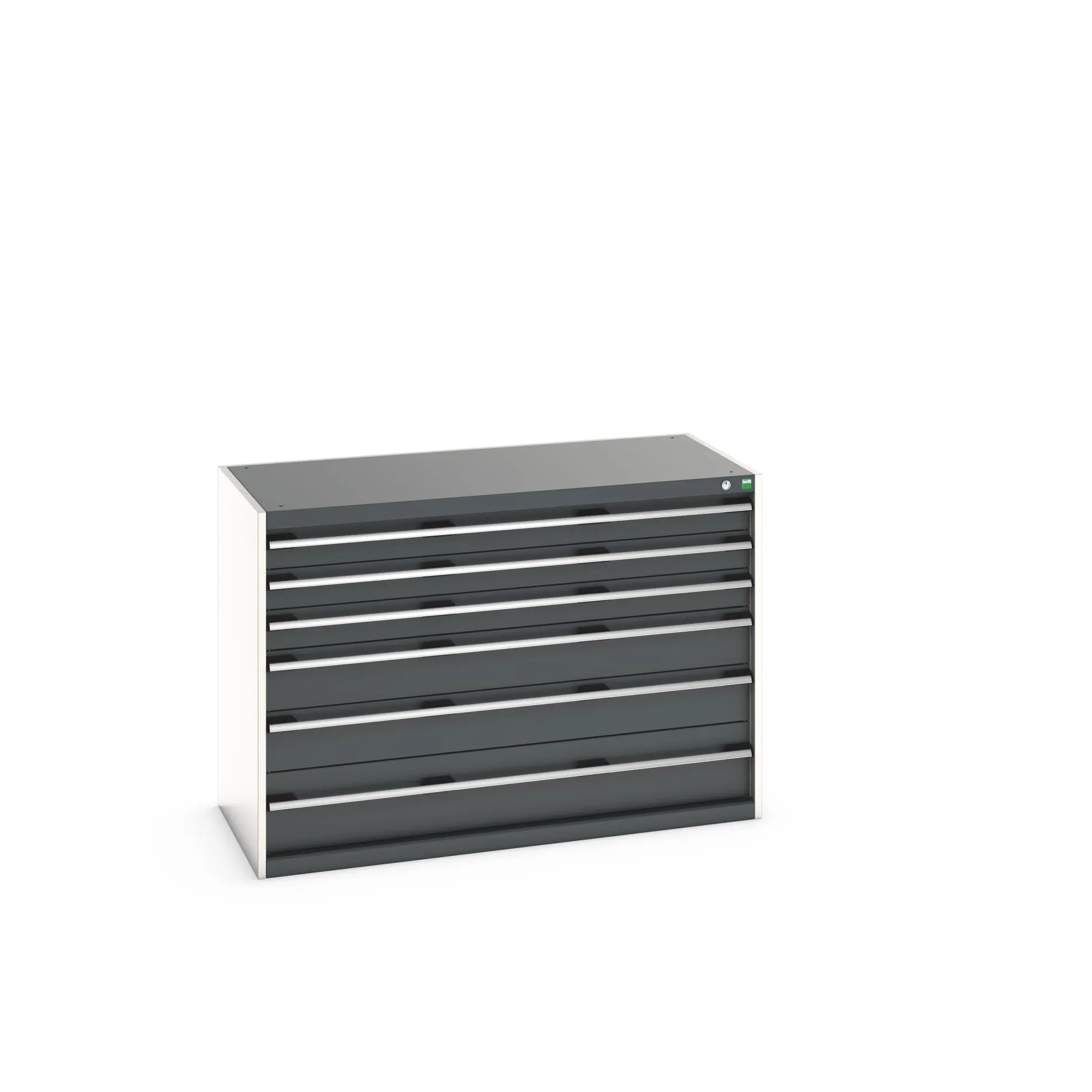 Produktfoto 1 von Bott 6 Stahl Schubladenbehälter Schrank Grau, 900 mm x 650 mm x 1300 mm